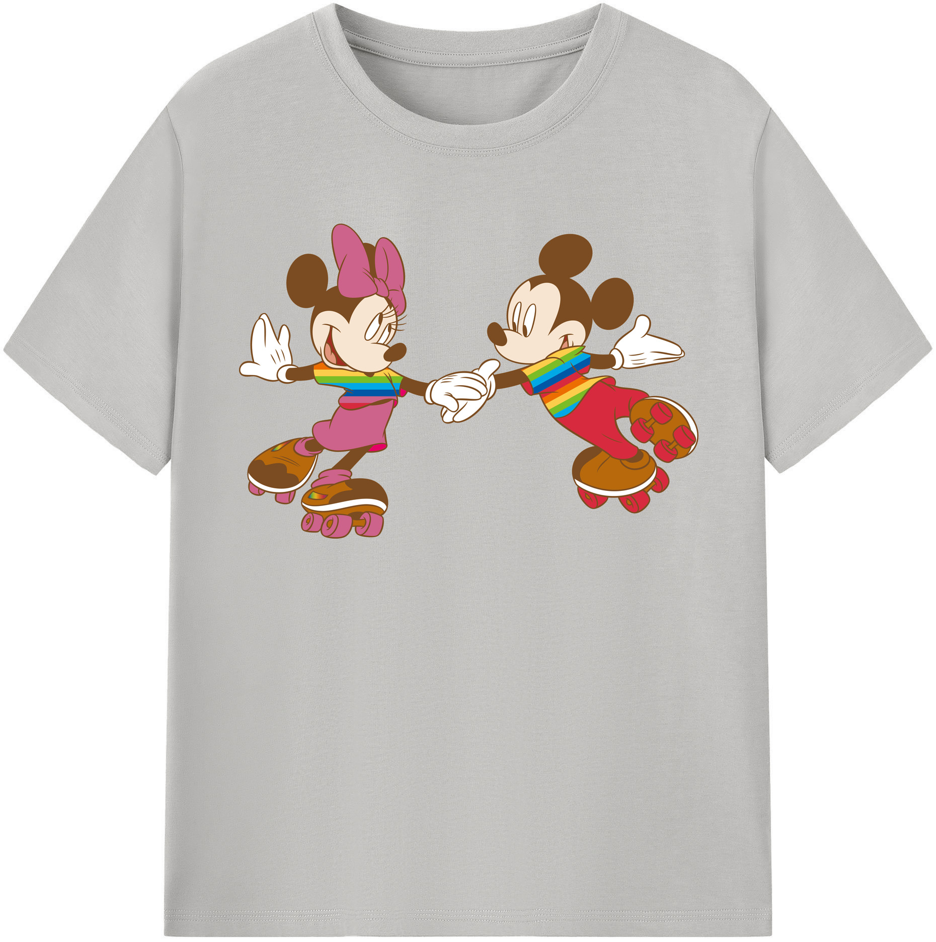 （画像用） ミッキーマウス Mickey Mouse レディースカジュアルプリントTシャツ（綿100％）