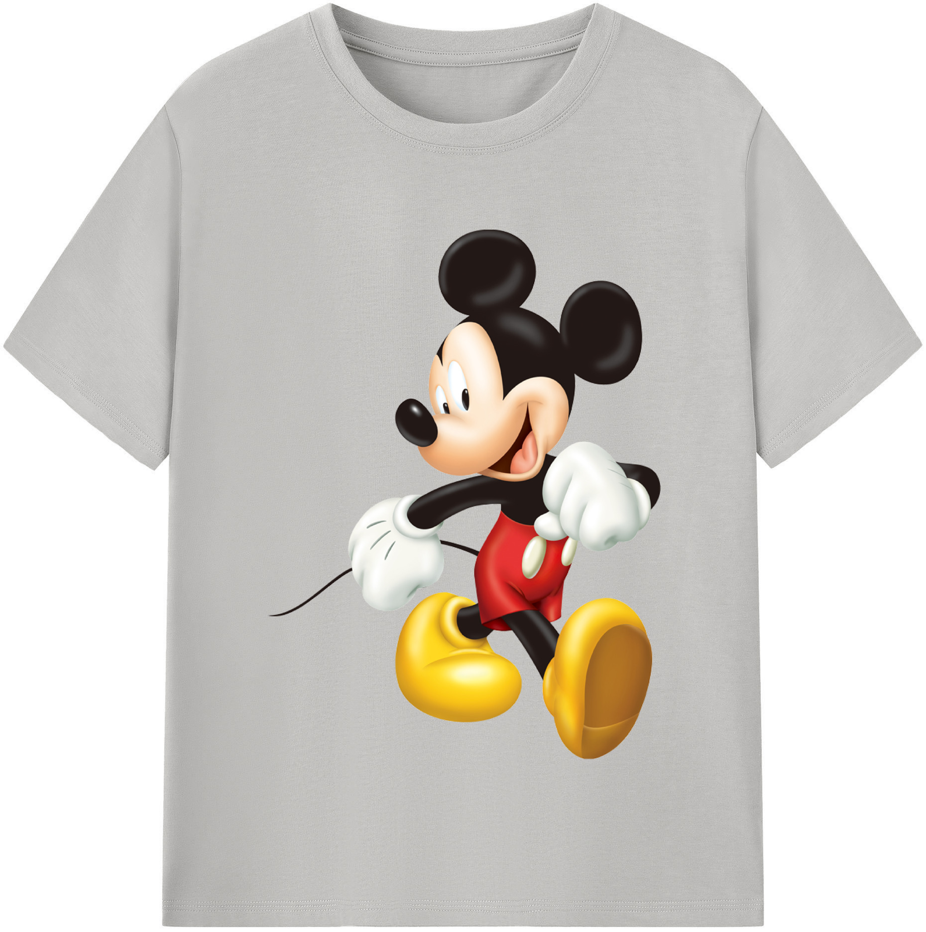 （画像用） ミッキーマウス Mickey Mouse レディースカジュアルプリントTシャツ（綿100％）