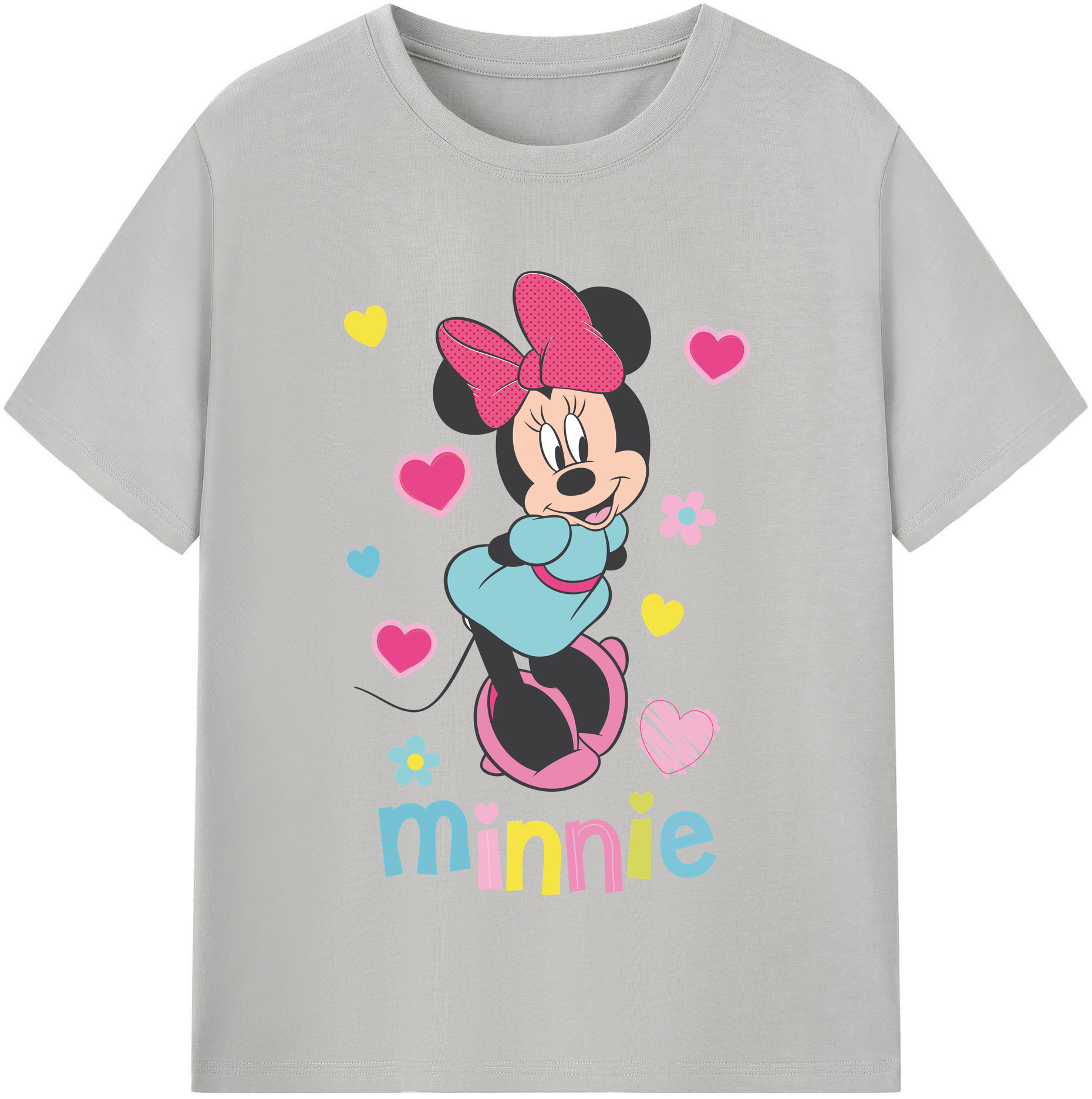（画像用） ミッキーマウス Mickey Mouse レディースカジュアルプリントTシャツ（綿100％）