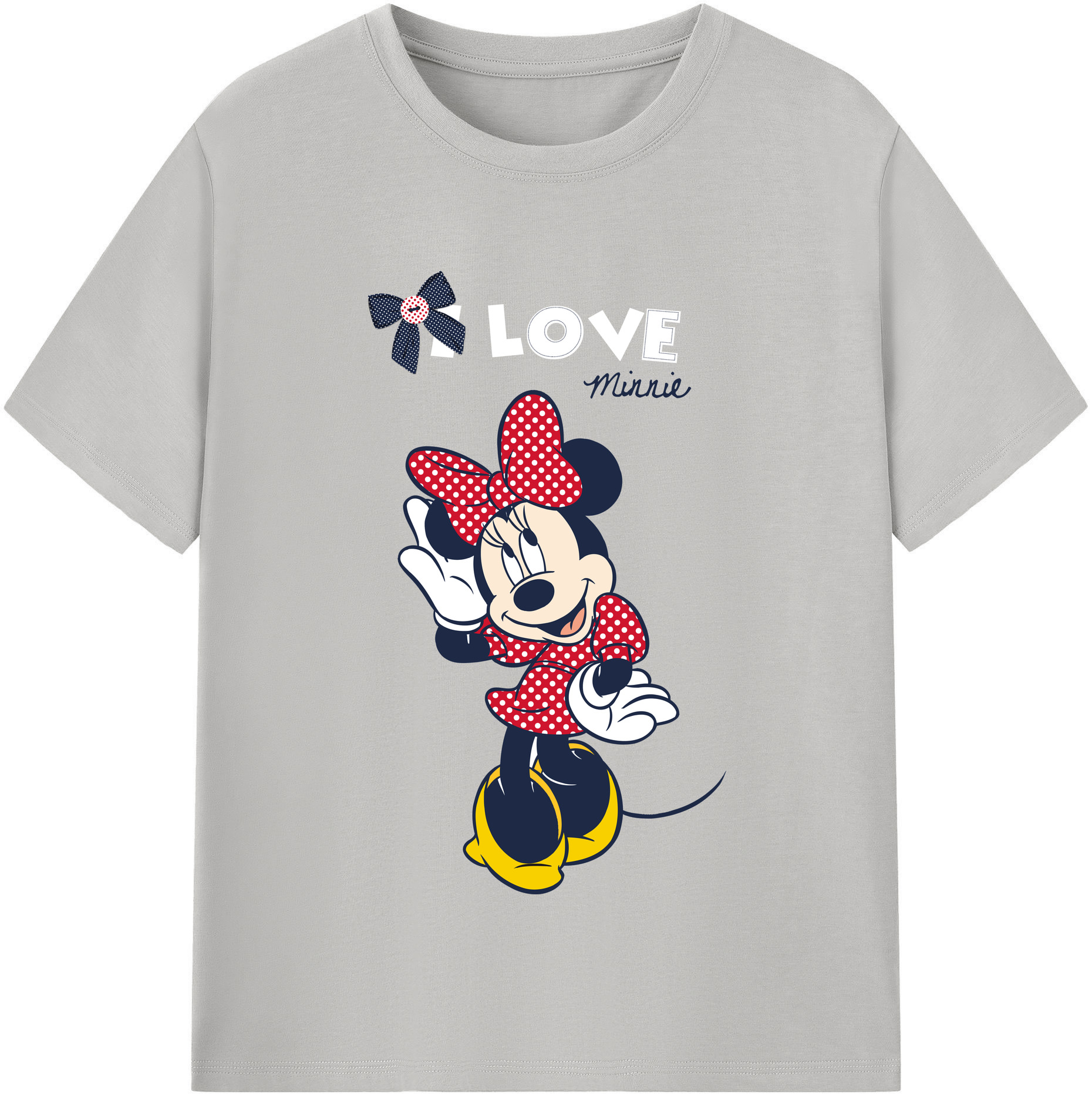 （画像用） ミッキーマウス Mickey Mouse レディースカジュアルプリントTシャツ（綿100％）