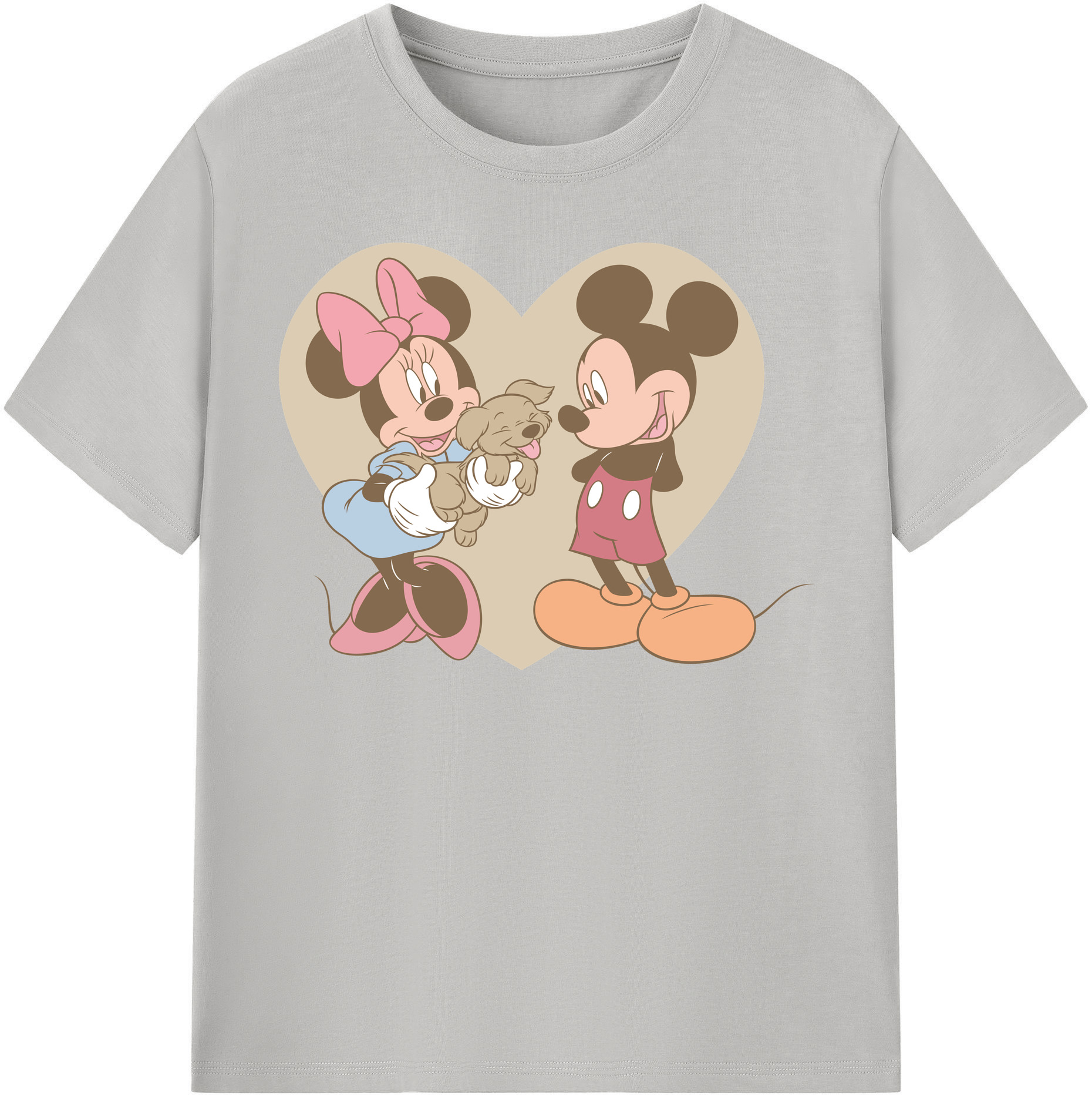（画像用） ミッキーマウス Mickey Mouse レディースカジュアルプリントTシャツ（綿100％）