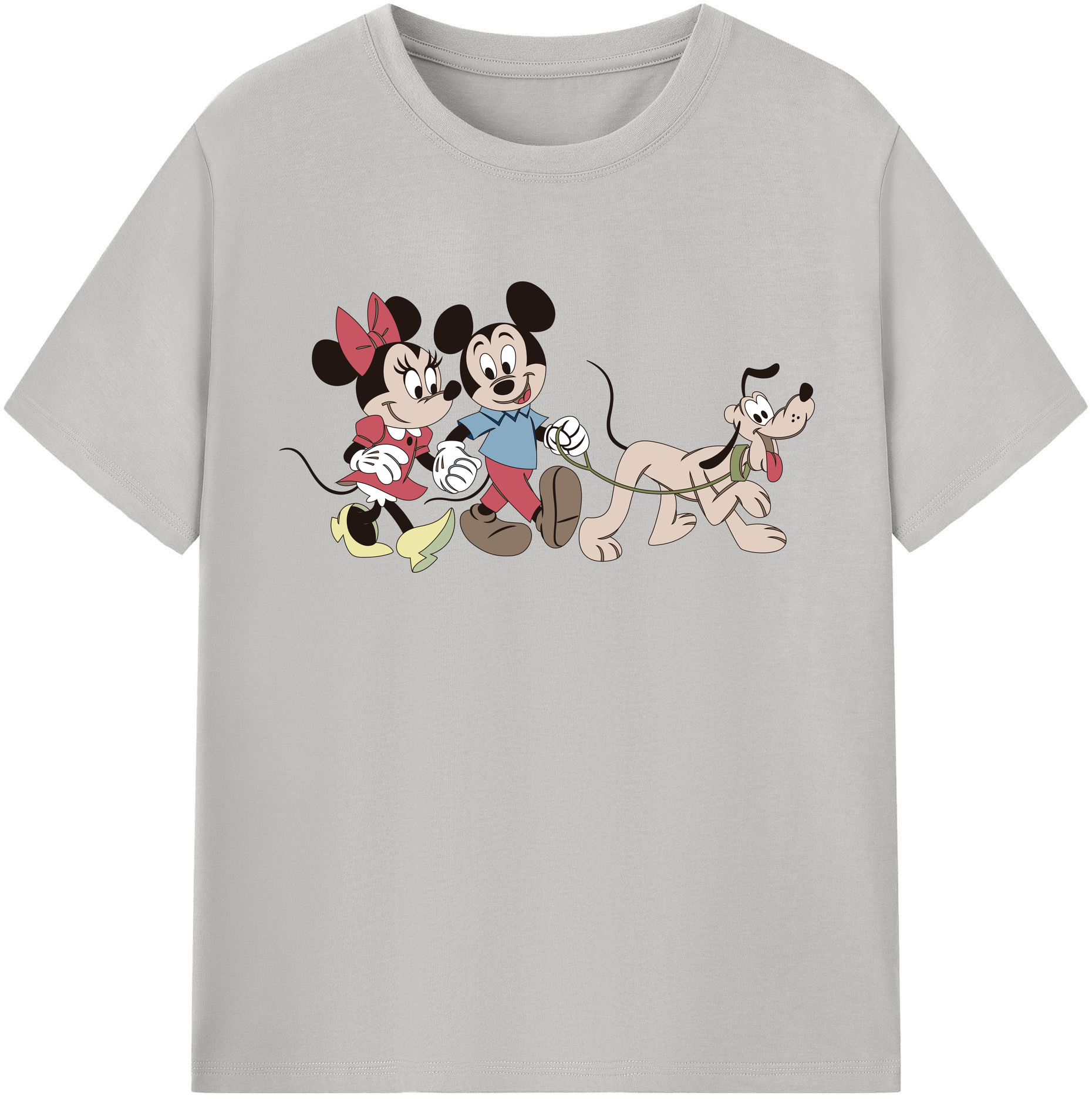 （画像用） ミッキーマウス Mickey Mouse レディースカジュアルプリントTシャツ（綿100％）