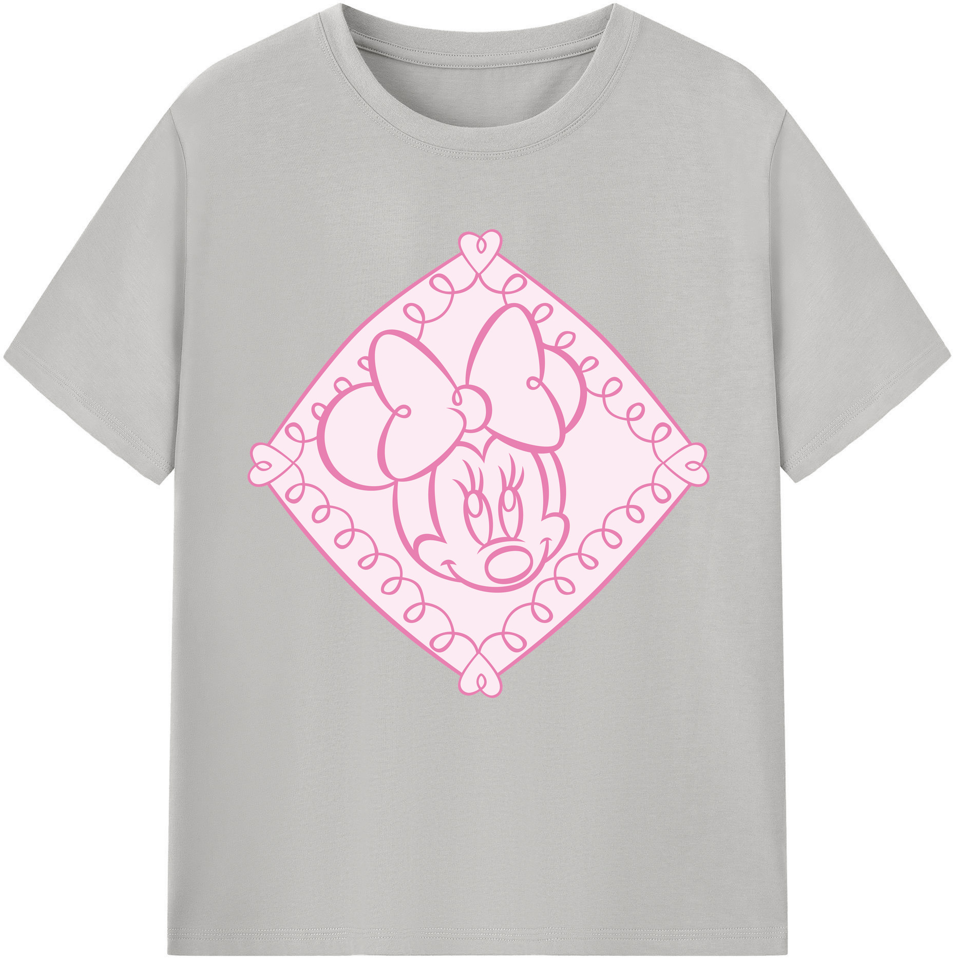 （画像用） ミッキーマウス Mickey Mouse レディースカジュアルプリントTシャツ（綿100％）