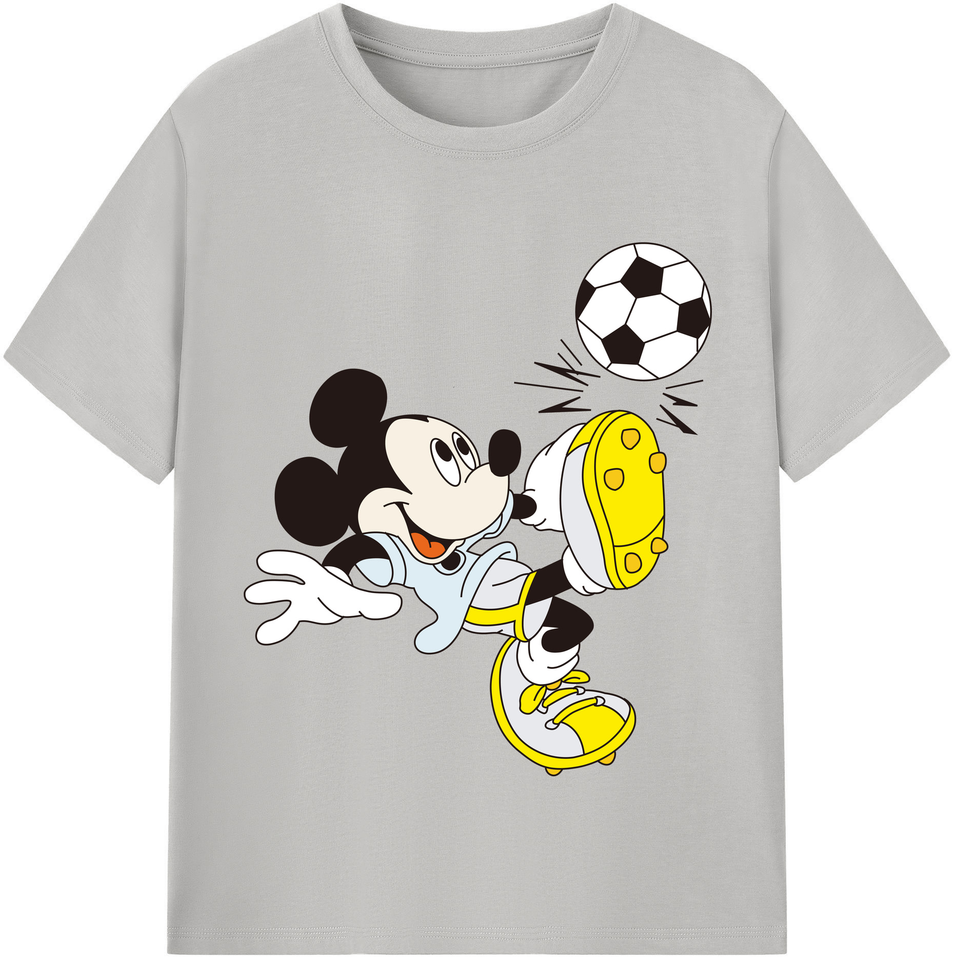 （画像用） ミッキーマウス Mickey Mouse レディースカジュアルプリントTシャツ（綿100％）