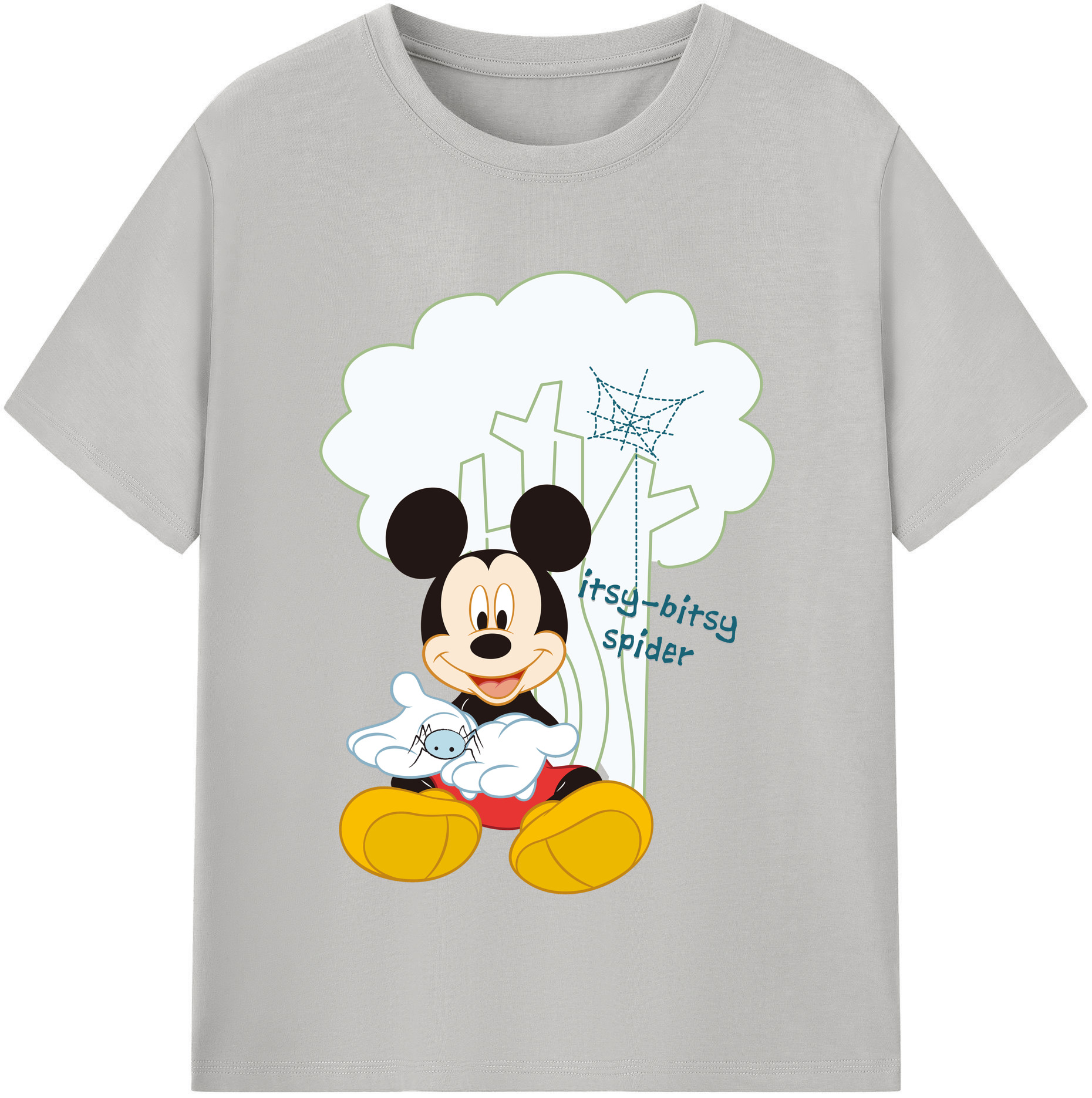 （画像用） ミッキーマウス Mickey Mouse レディースカジュアルプリントTシャツ（綿100％）