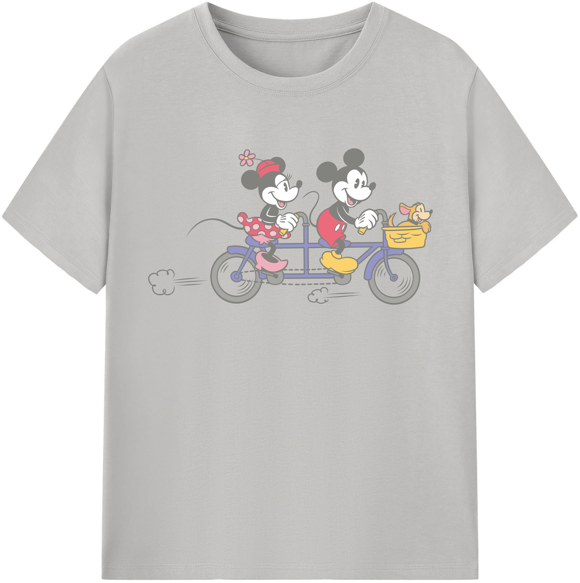 （画像用） ミッキーマウス Mickey Mouse レディースカジュアルプリントTシャツ（綿100％）