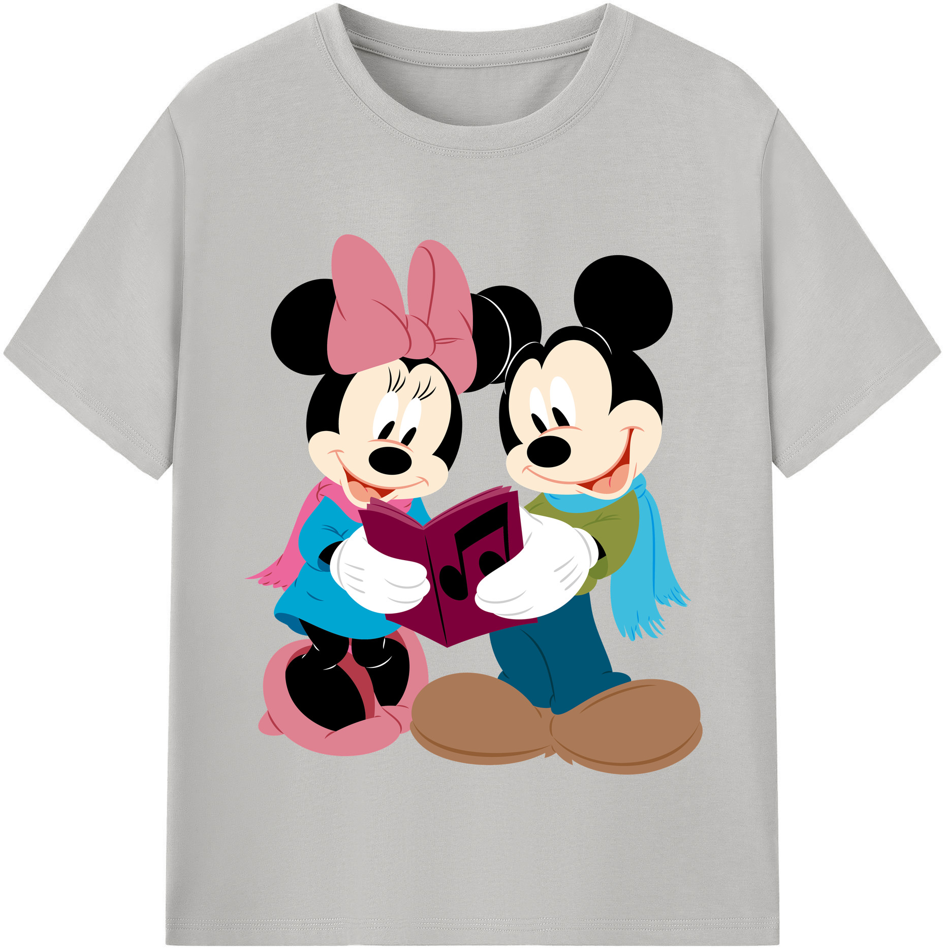 （画像用） ミッキーマウス Mickey Mouse レディースカジュアルプリントTシャツ（綿100％）