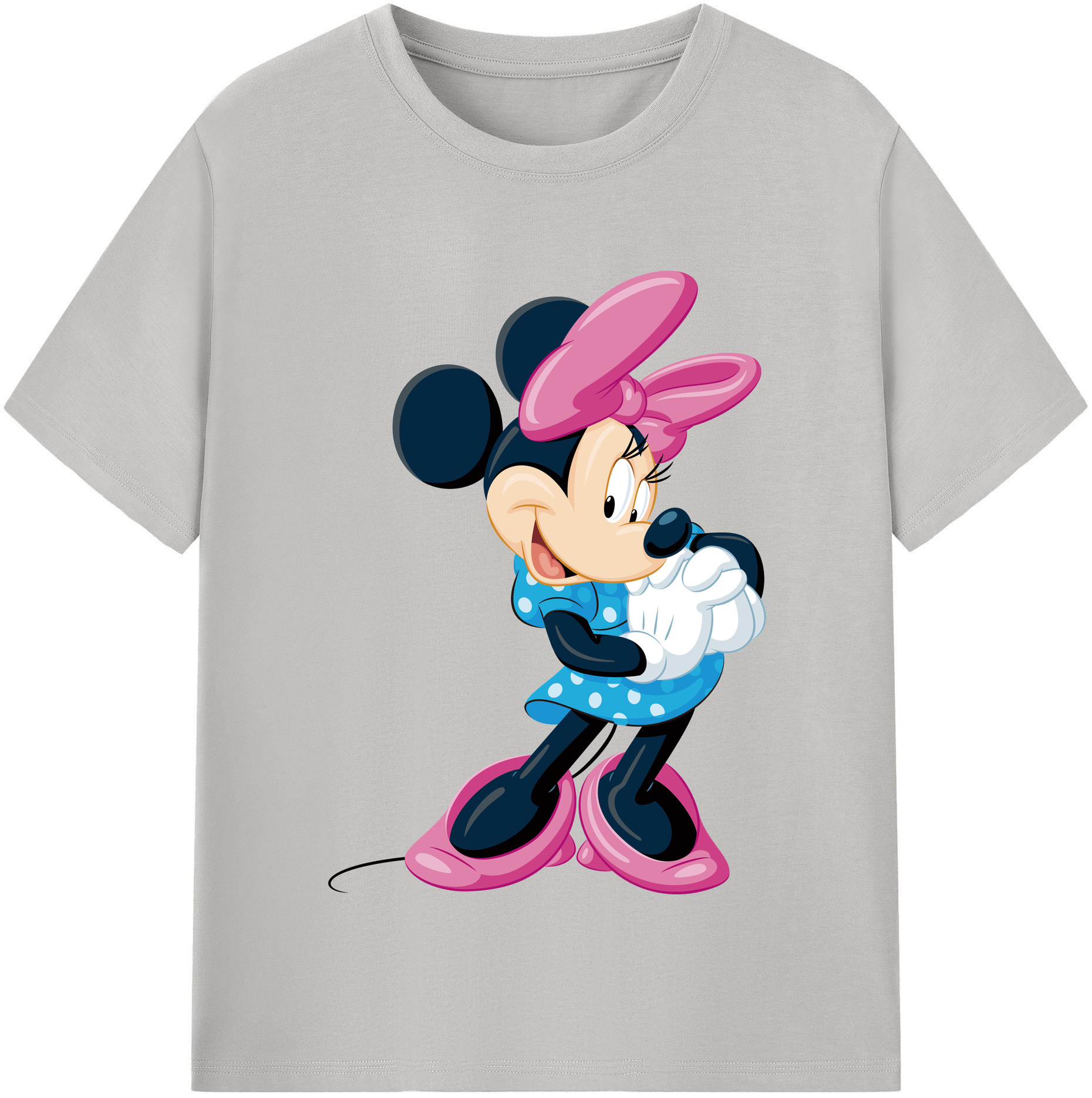 （画像用） ミッキーマウス Mickey Mouse レディースカジュアルプリントTシャツ（綿100％）