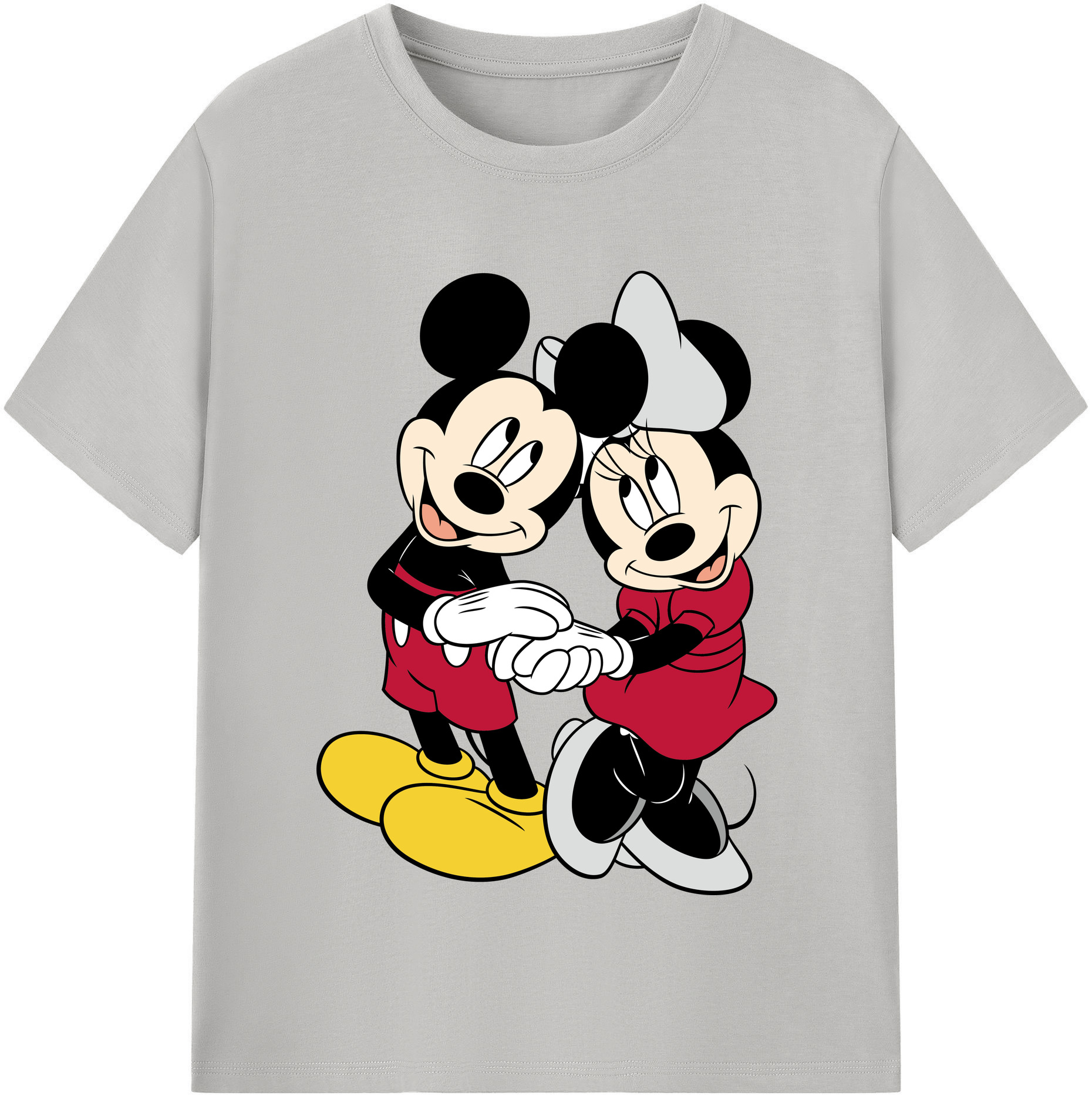 （画像用） ミッキーマウス Mickey Mouse レディースカジュアルプリントTシャツ（綿100％）