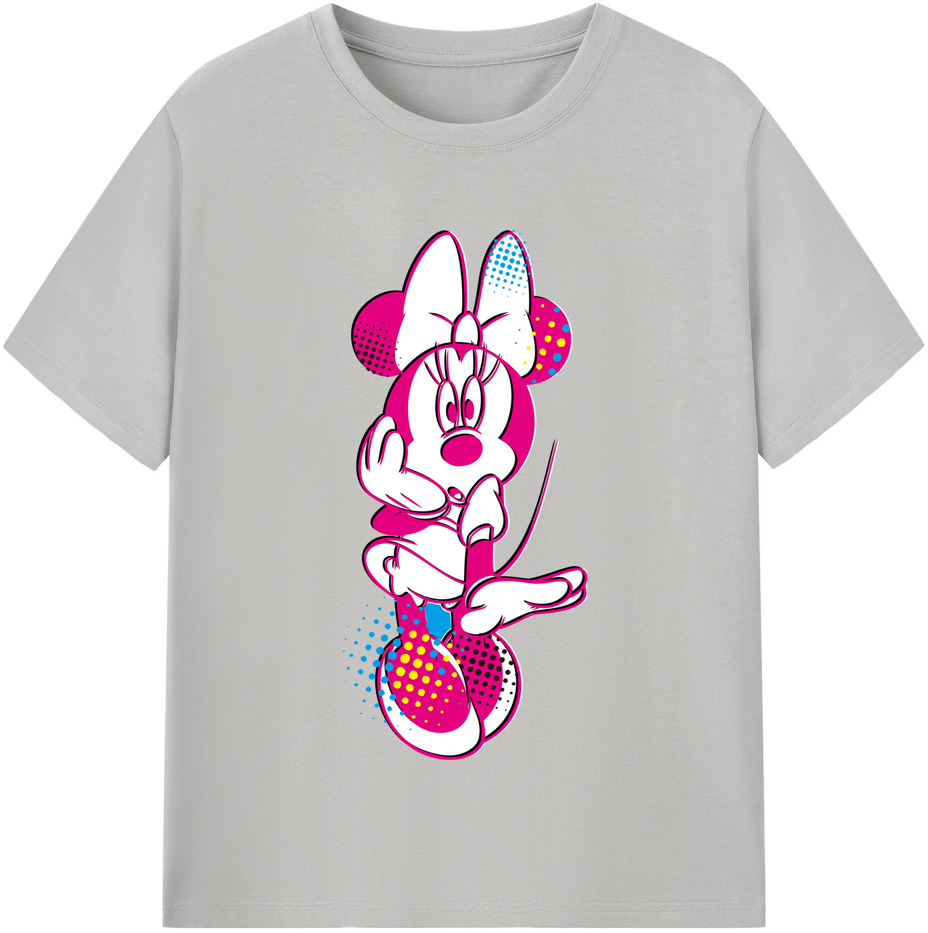 （画像用） ミッキーマウス Mickey Mouse レディースカジュアルプリントTシャツ（綿100％）