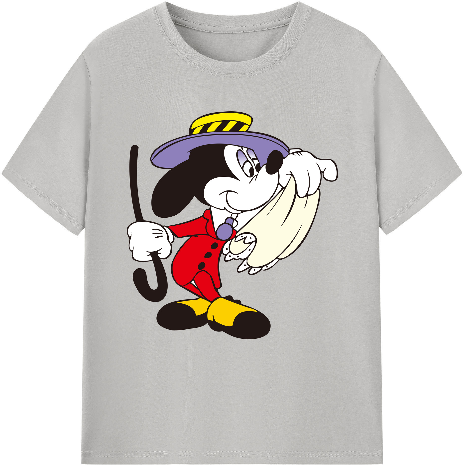 （画像用） ミッキーマウス Mickey Mouse レディースカジュアルプリントTシャツ（綿100％）