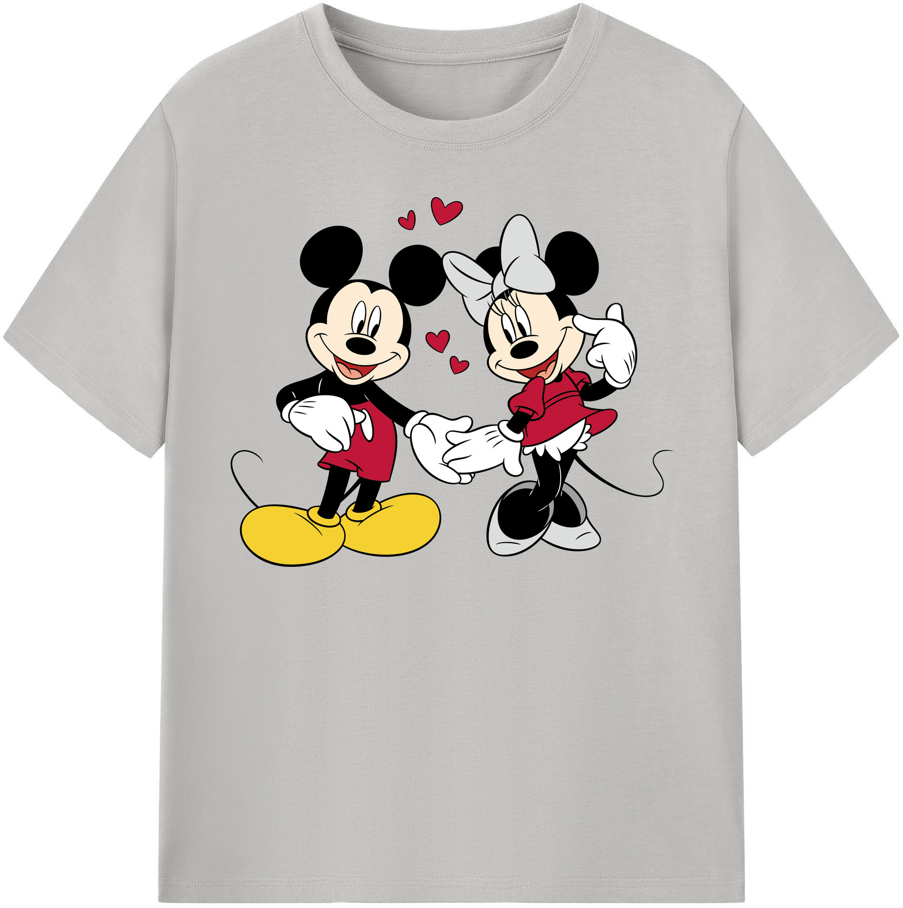 （画像用） ミッキーマウス Mickey Mouse レディースカジュアルプリントTシャツ（綿100％）