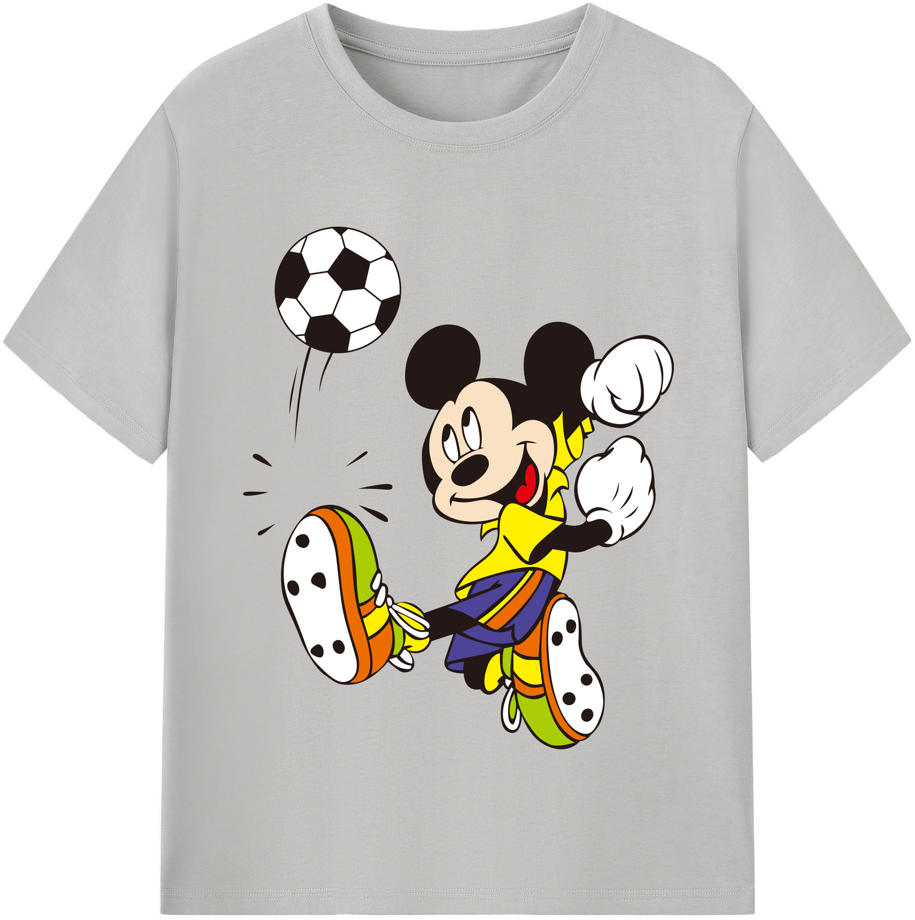 （画像用） ミッキーマウス Mickey Mouse レディースカジュアルプリントTシャツ（綿100％）