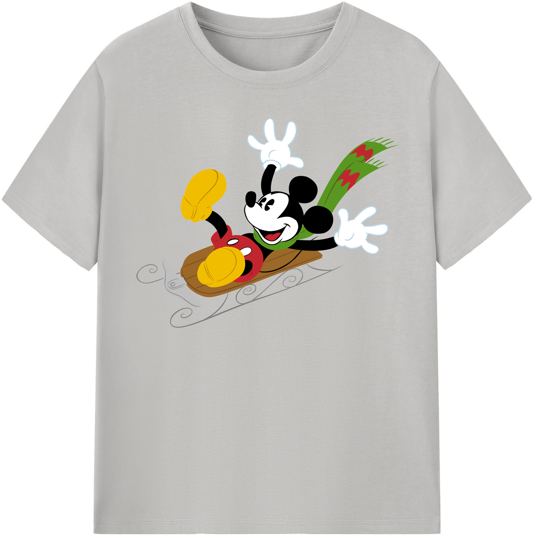（画像用） ミッキーマウス Mickey Mouse レディースカジュアルプリントTシャツ（綿100％）