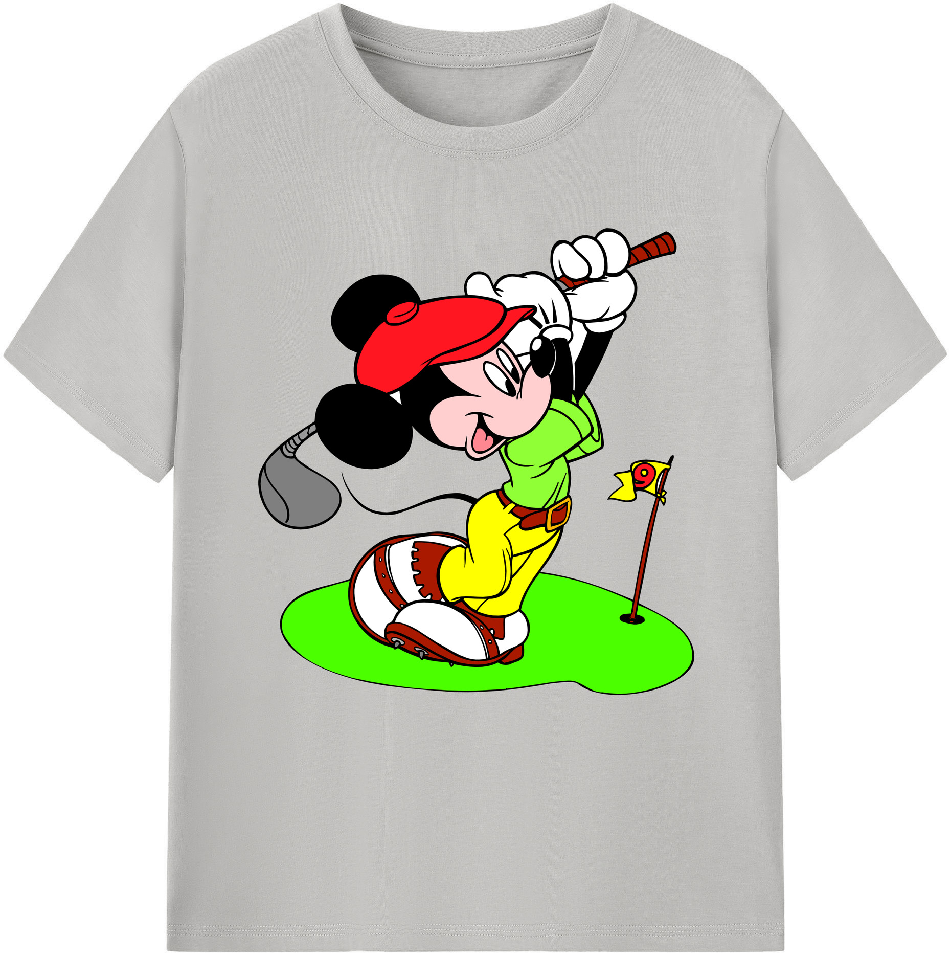 （画像用） ミッキーマウス Mickey Mouse レディースカジュアルプリントTシャツ（綿100％）