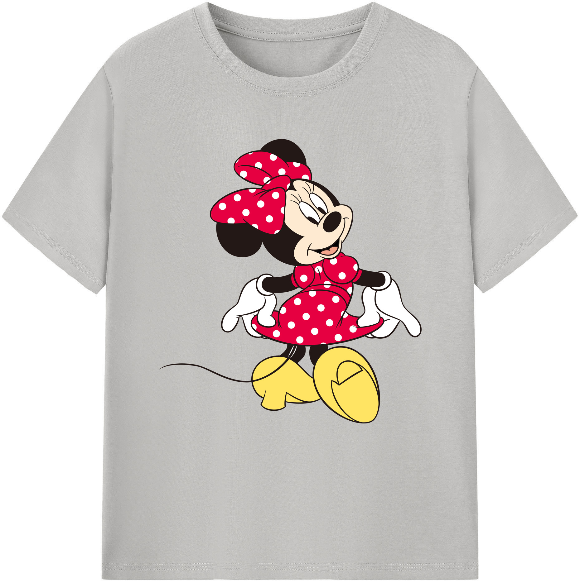（画像用） ミッキーマウス Mickey Mouse レディースカジュアルプリントTシャツ（綿100％）