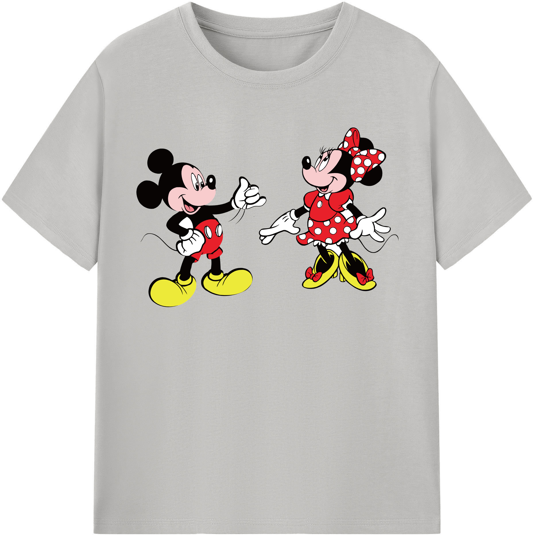 （画像用） ミッキーマウス Mickey Mouse レディースカジュアルプリントTシャツ（綿100％）