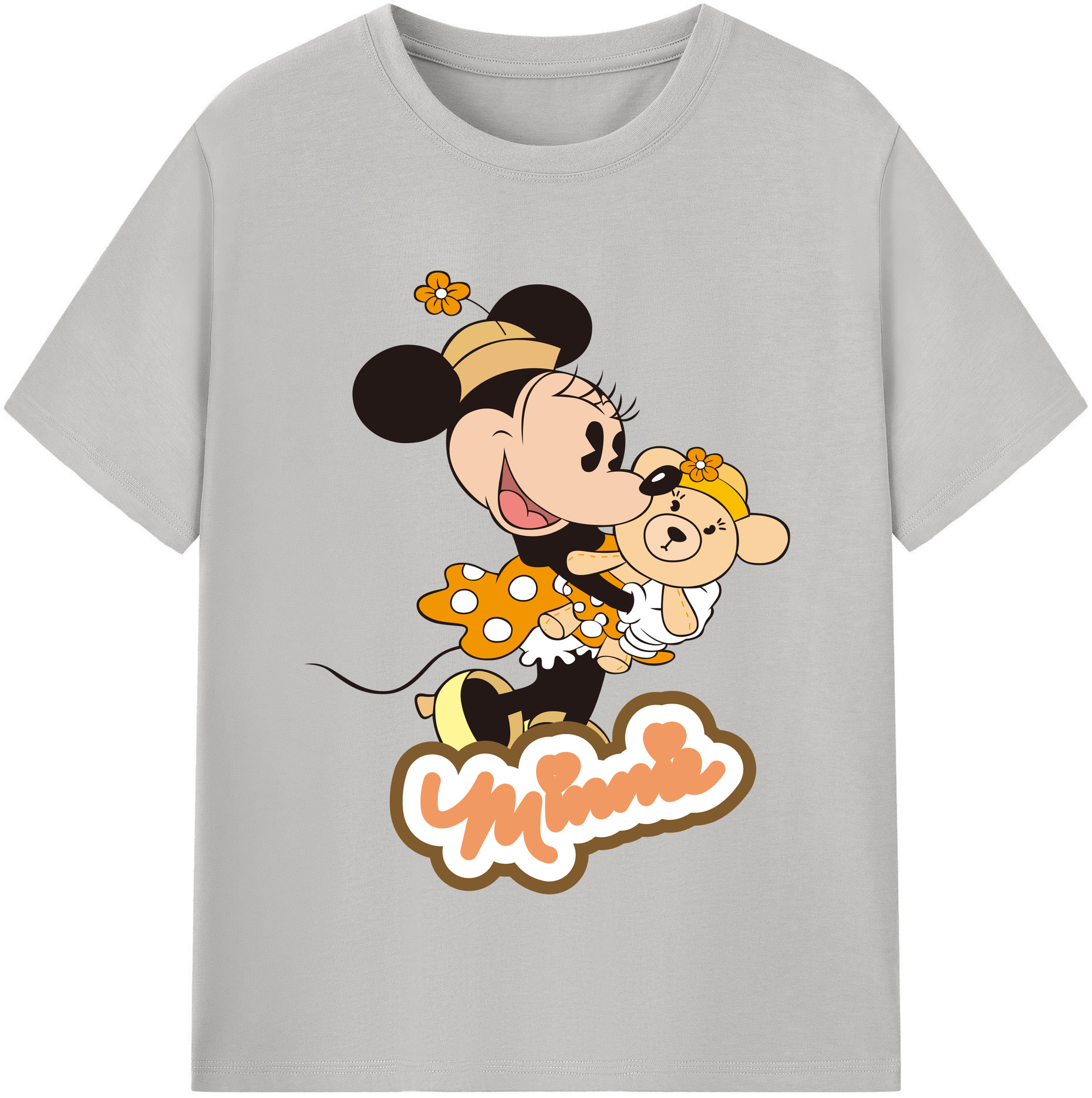 （画像用） ミッキーマウス Mickey Mouse レディースカジュアルプリントTシャツ（綿100％）