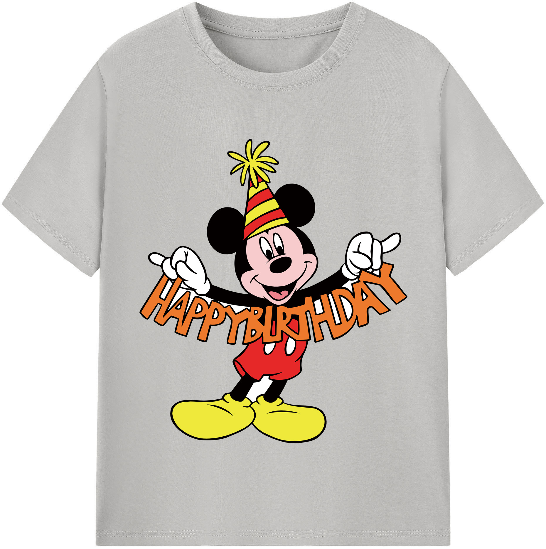 （画像用） ミッキーマウス Mickey Mouse レディースカジュアルプリントTシャツ（綿100％）