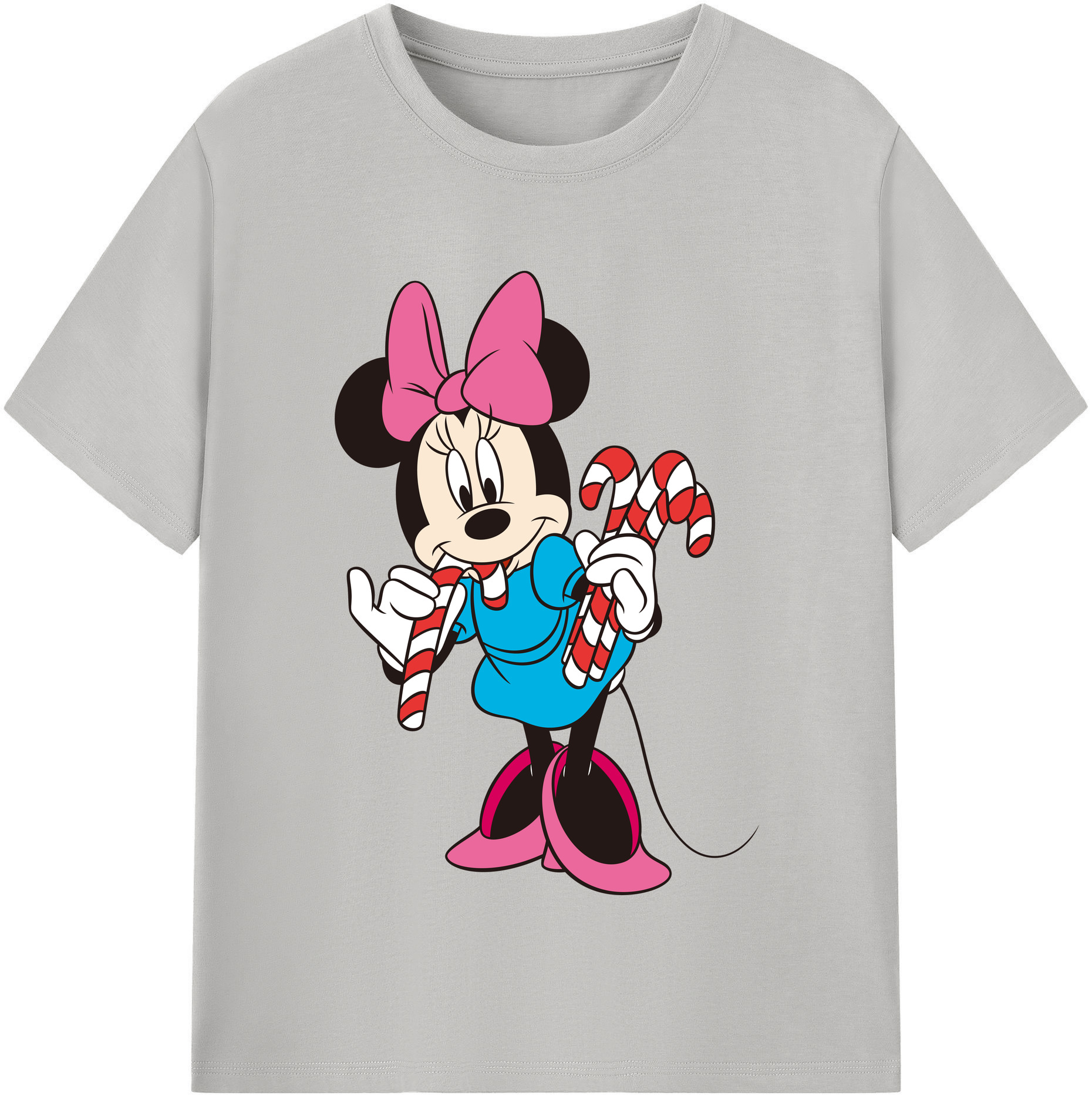 （画像用） ミッキーマウス Mickey Mouse レディースカジュアルプリントTシャツ（綿100％）