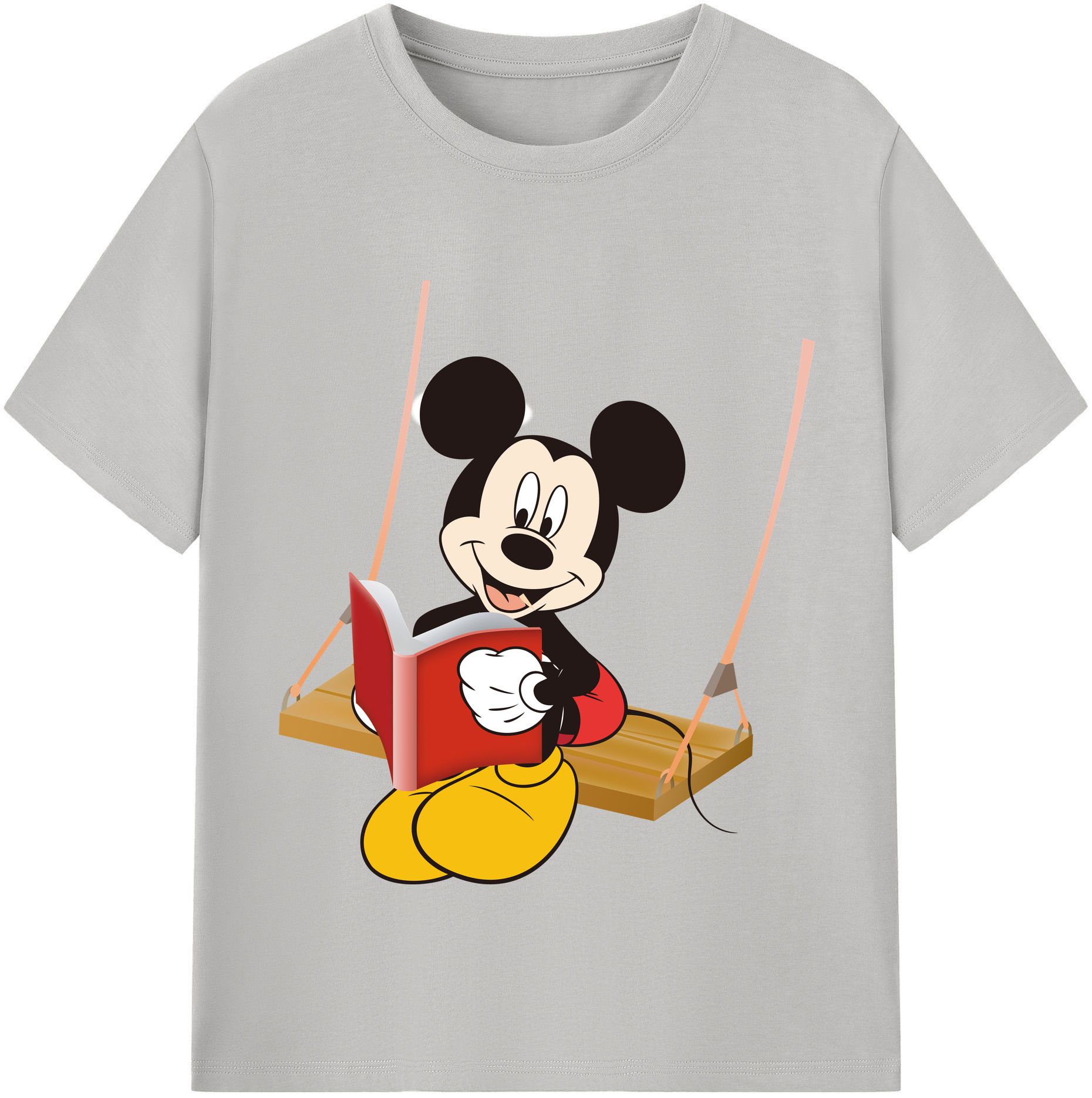 （画像用） ミッキーマウス Mickey Mouse レディースカジュアルプリントTシャツ（綿100％）