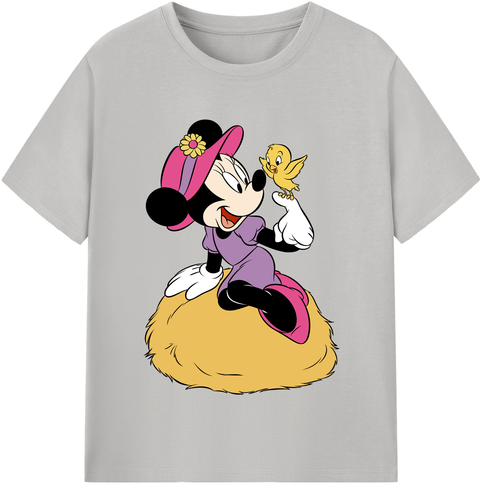 （画像用） ミッキーマウス Mickey Mouse レディースカジュアルプリントTシャツ（綿100％）