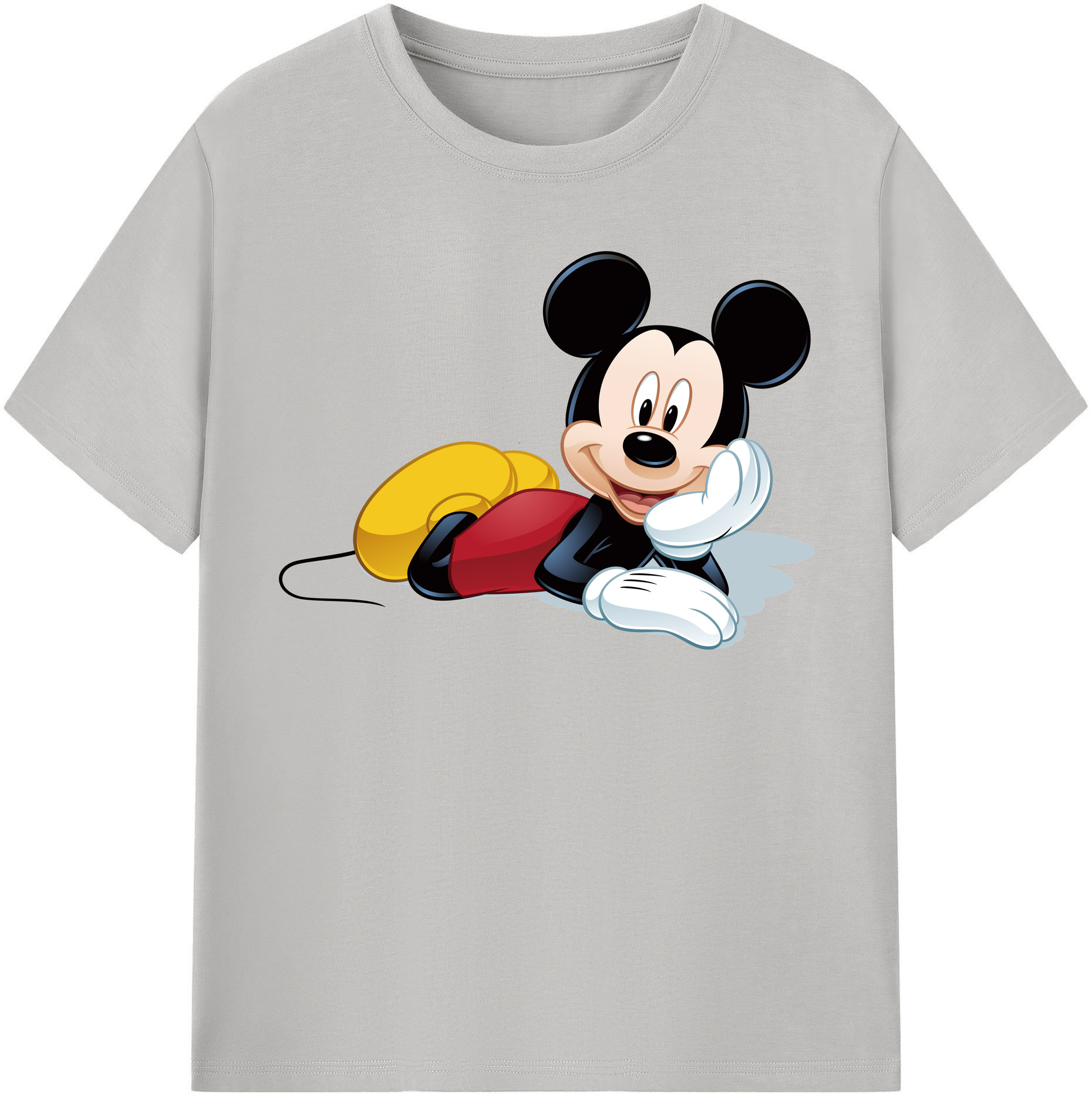 （画像用） ミッキーマウス Mickey Mouse レディースカジュアルプリントTシャツ（綿100％）