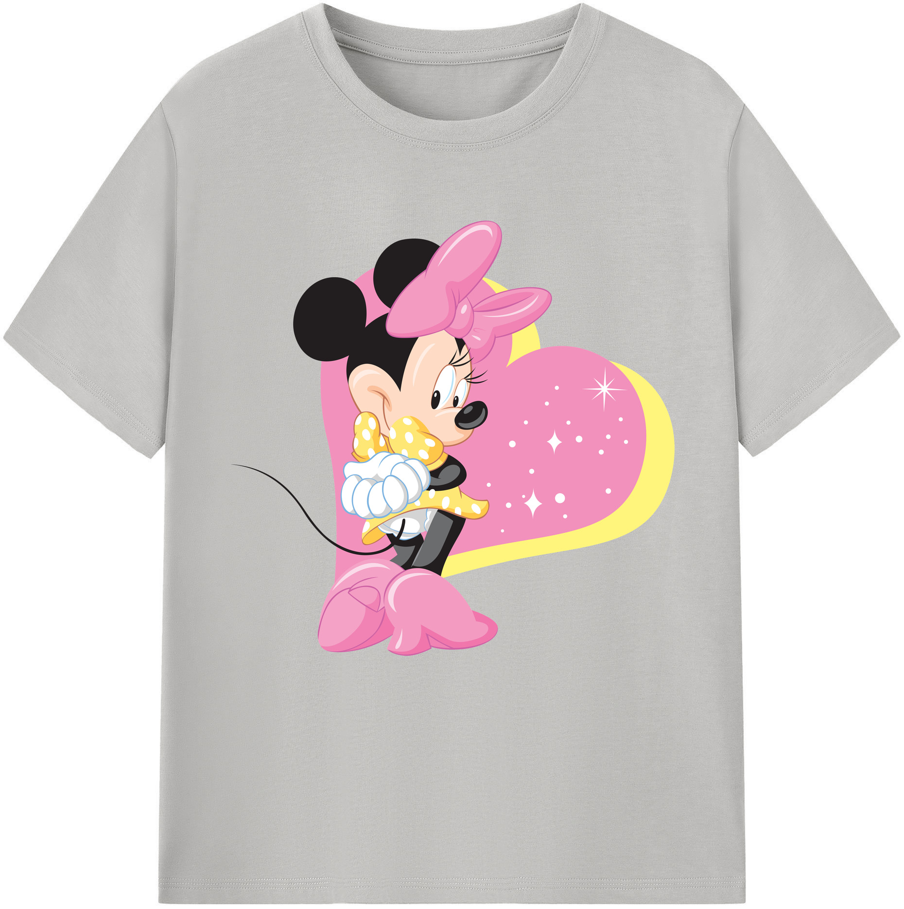 （画像用） ミッキーマウス Mickey Mouse レディースカジュアルプリントTシャツ（綿100％）
