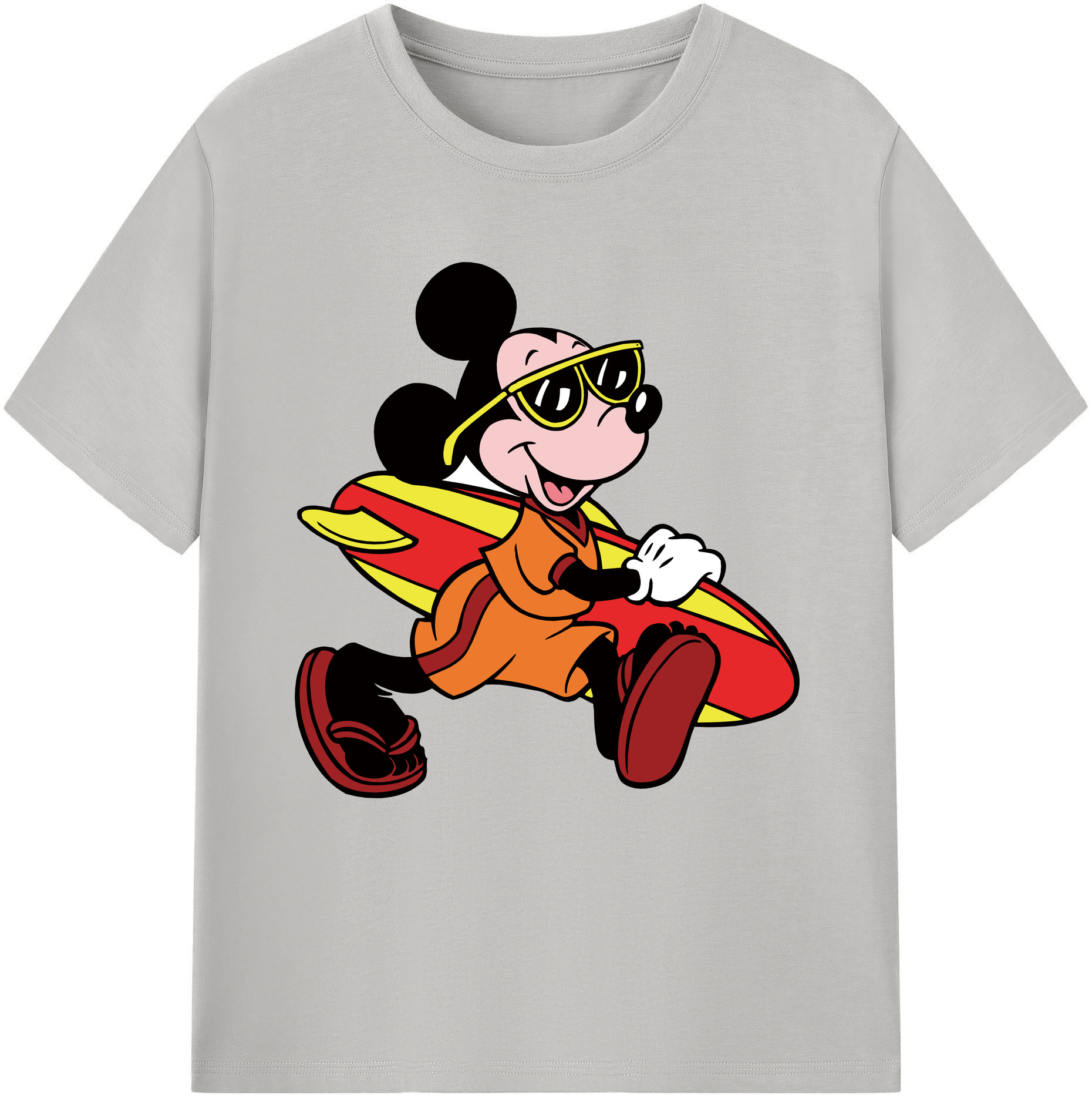 （画像用） ミッキーマウス Mickey Mouse レディースカジュアルプリントTシャツ（綿100％）