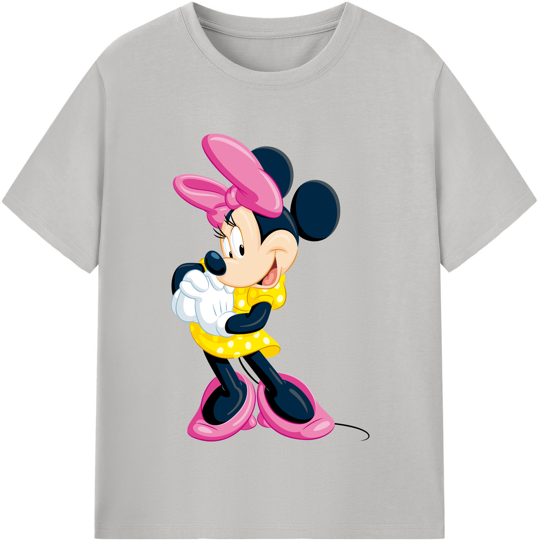 （画像用） ミッキーマウス Mickey Mouse レディースカジュアルプリントTシャツ（綿100％）