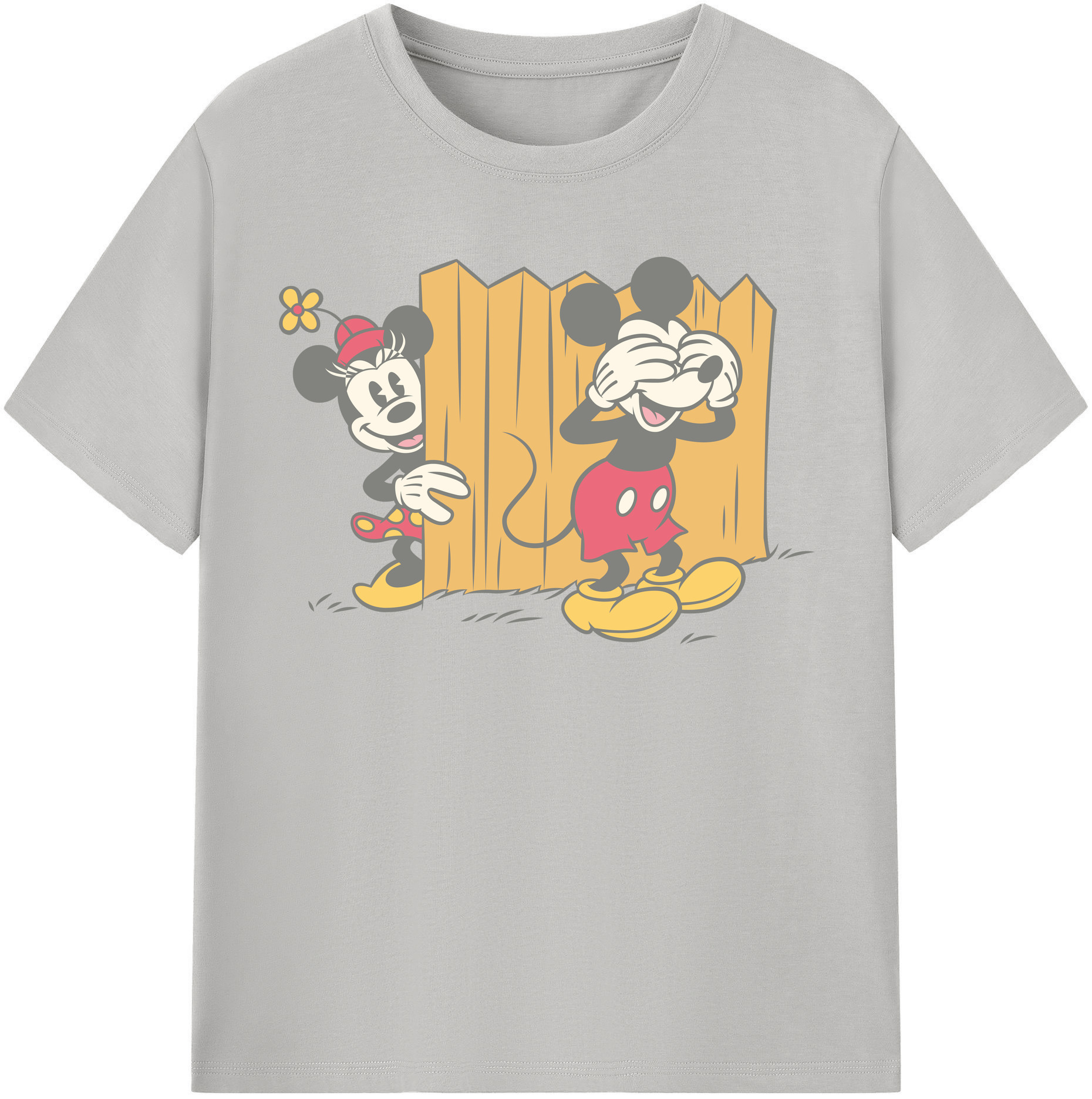 （画像用） ミッキーマウス Mickey Mouse レディースカジュアルプリントTシャツ（綿100％）