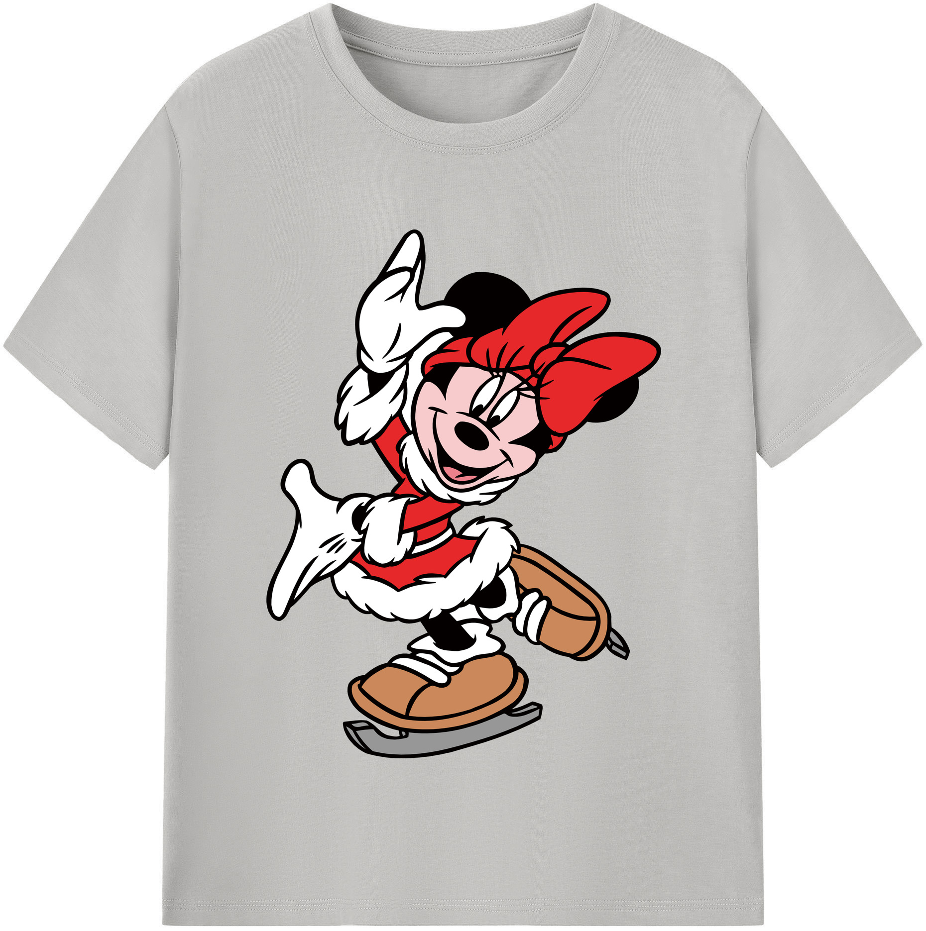 （画像用） ミッキーマウス Mickey Mouse レディースカジュアルプリントTシャツ（綿100％）