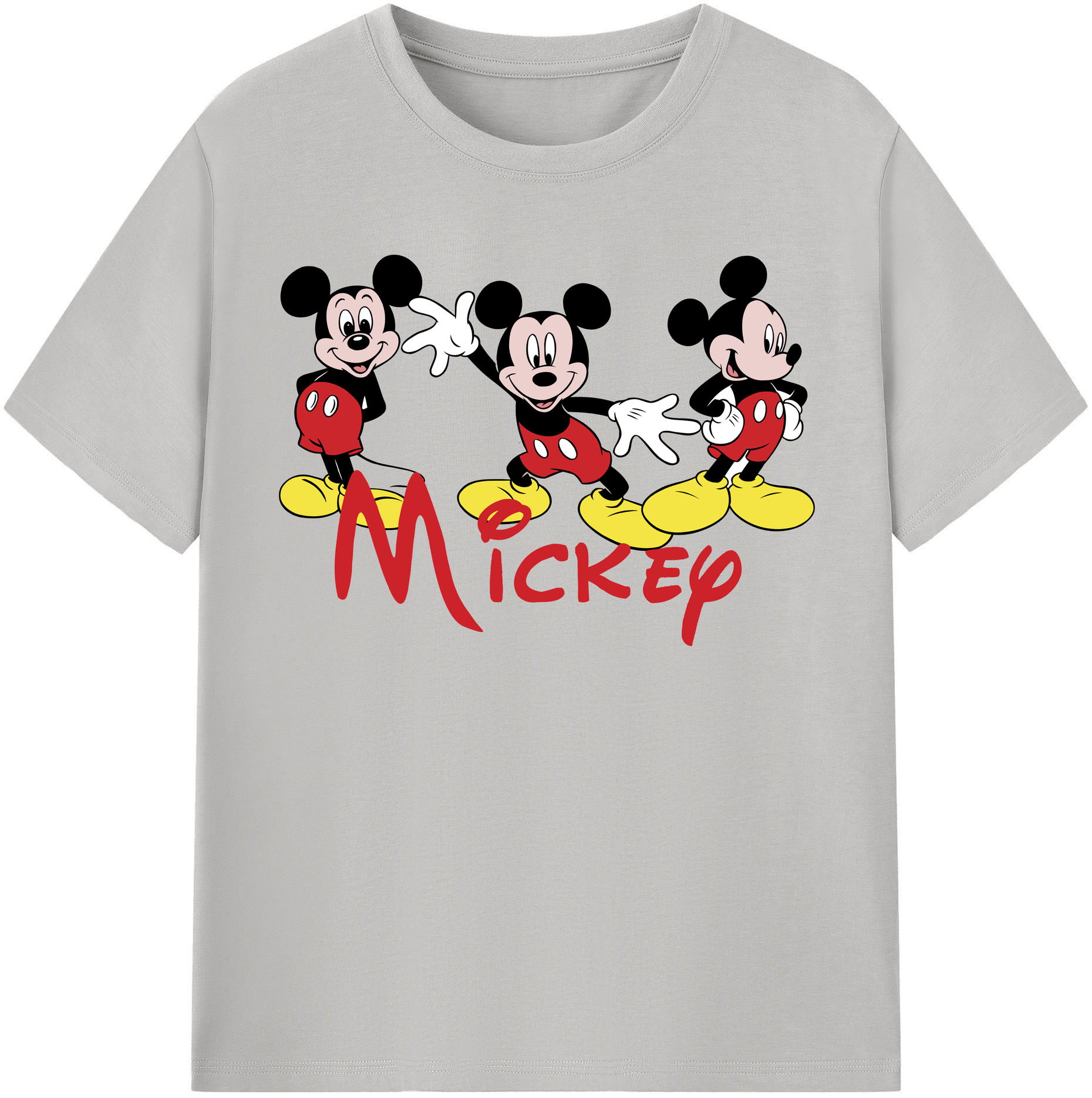 （画像用） ミッキーマウス Mickey Mouse レディースカジュアルプリントTシャツ（綿100％）