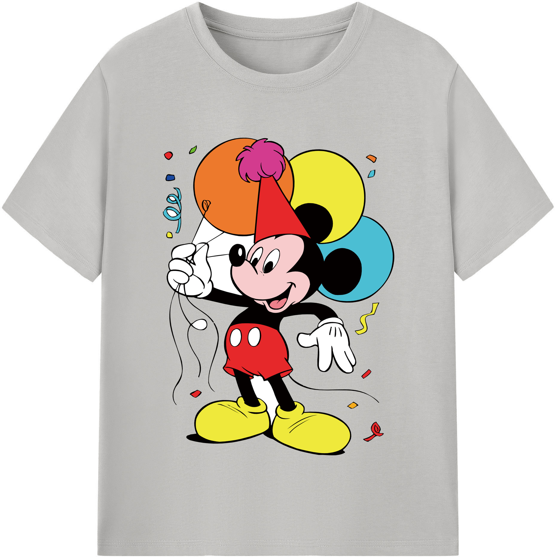 （画像用） ミッキーマウス Mickey Mouse レディースカジュアルプリントTシャツ（綿100％）
