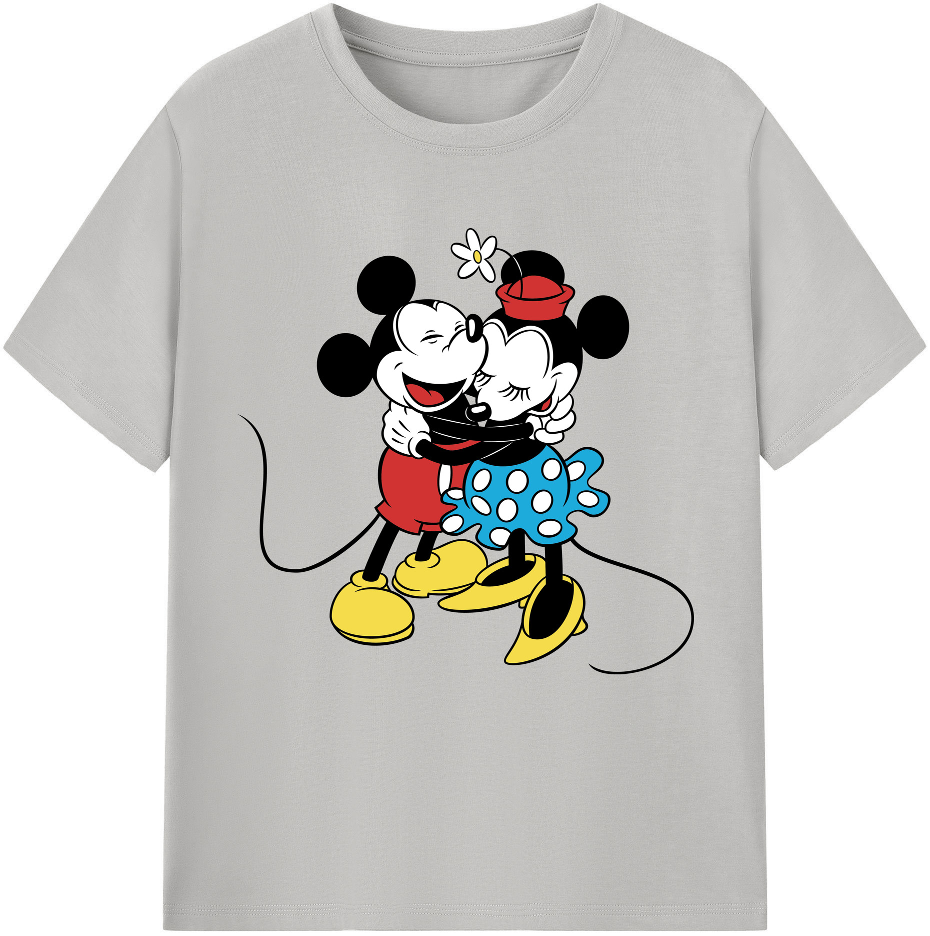 （画像用） ミッキーマウス Mickey Mouse レディースカジュアルプリントTシャツ（綿100％）