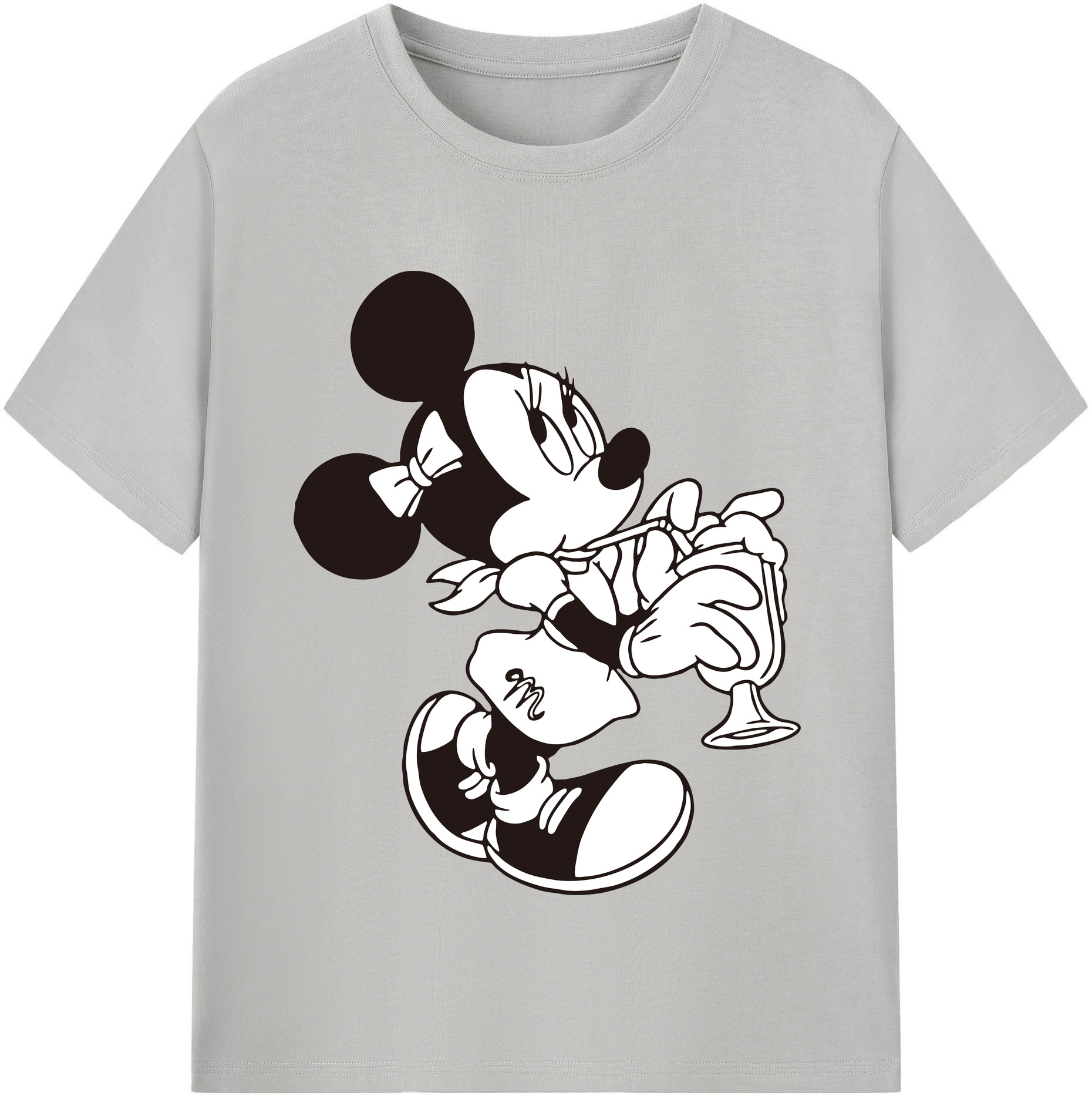 （画像用） ミッキーマウス Mickey Mouse レディースカジュアルプリントTシャツ（綿100％）