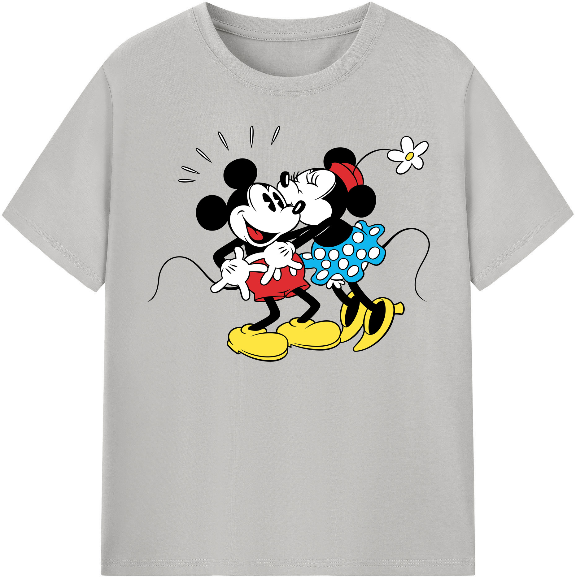 （画像用） ミッキーマウス Mickey Mouse レディースカジュアルプリントTシャツ（綿100％）