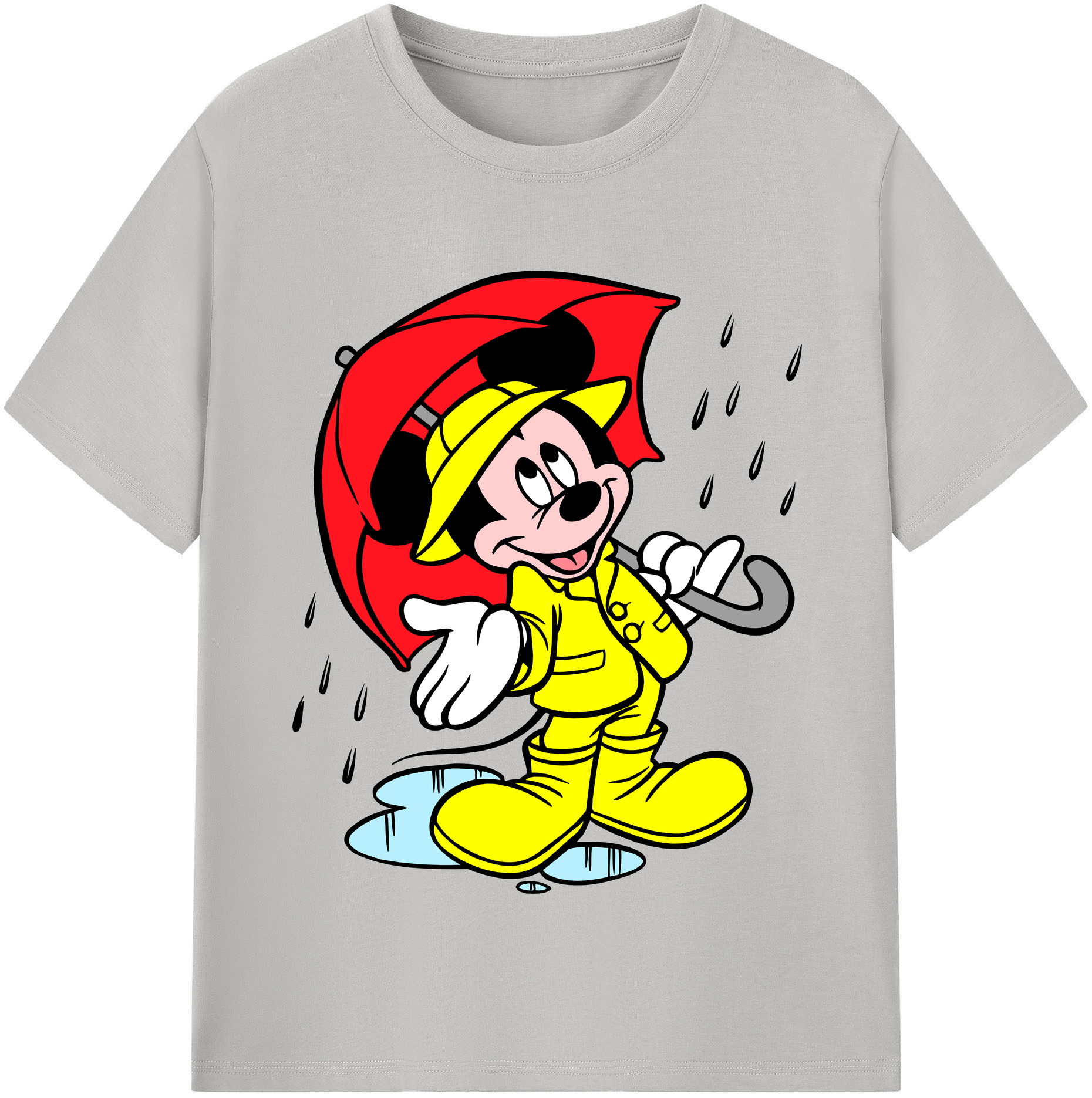 （画像用） ミッキーマウス Mickey Mouse レディースカジュアルプリントTシャツ（綿100％）