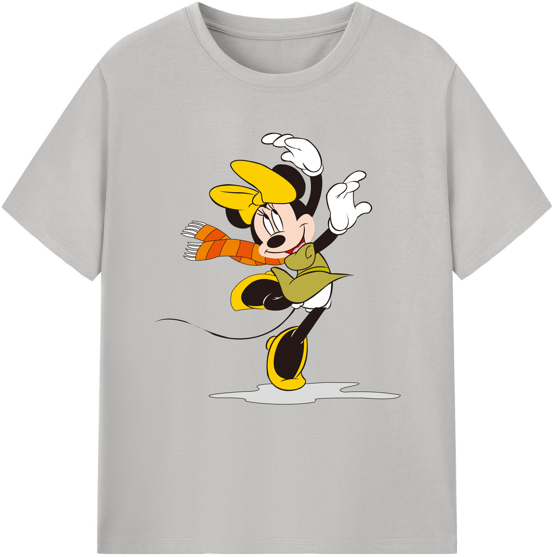（画像用） ミッキーマウス Mickey Mouse レディースカジュアルプリントTシャツ（綿100％）