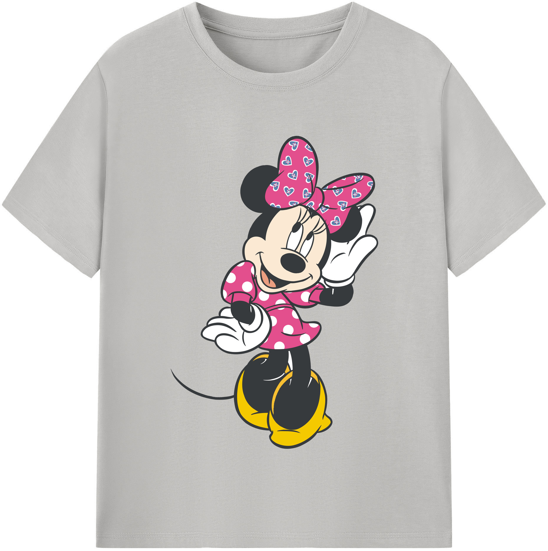 （画像用） ミッキーマウス Mickey Mouse レディースカジュアルプリントTシャツ（綿100％）