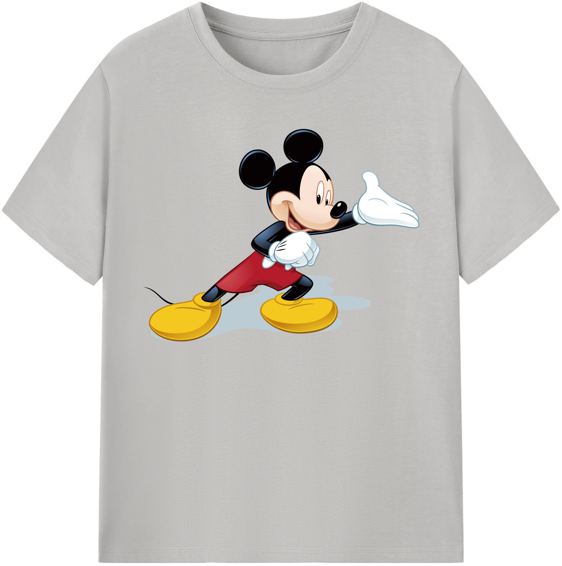 （画像用） ミッキーマウス Mickey Mouse レディースカジュアルプリントTシャツ（綿100％）