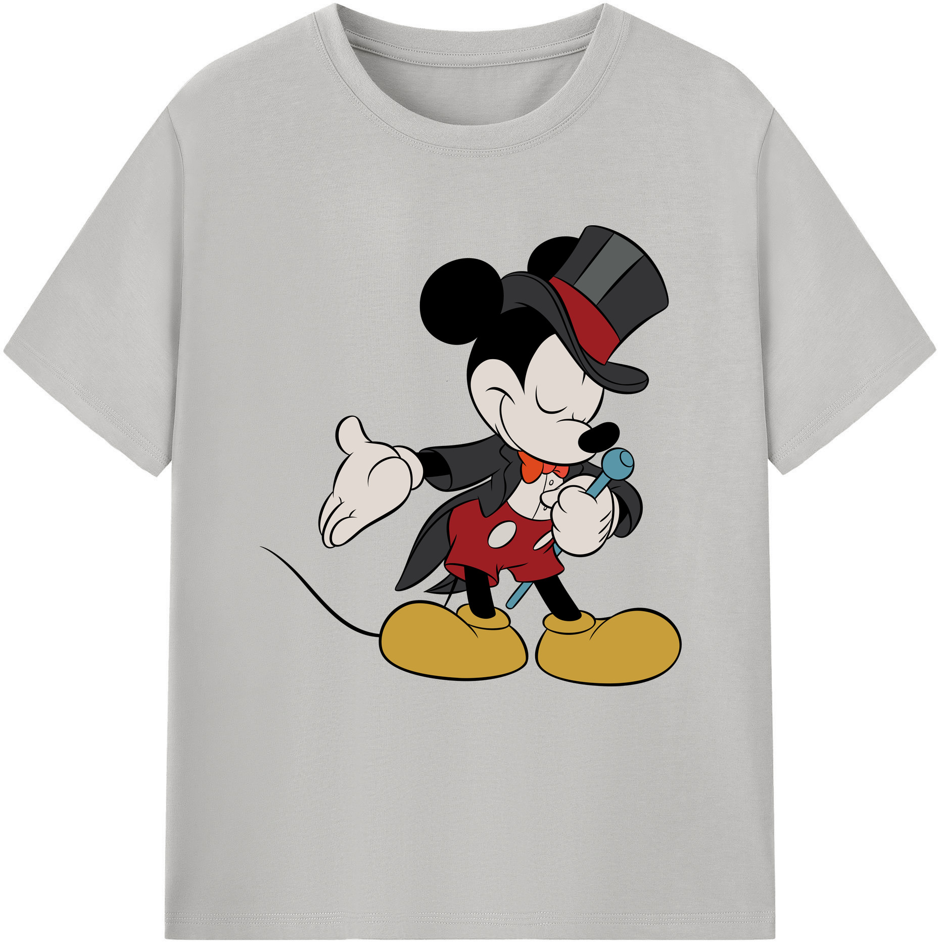 （画像用） ミッキーマウス Mickey Mouse レディースカジュアルプリントTシャツ（綿100％）