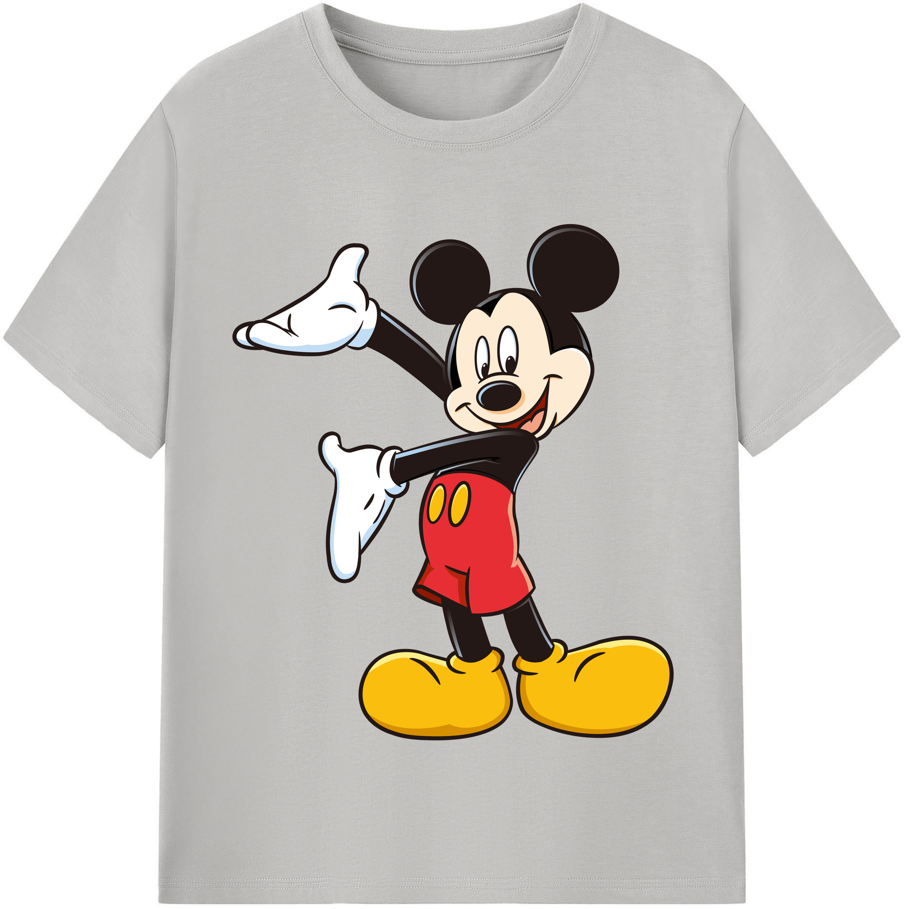（画像用） ミッキーマウス Mickey Mouse レディースカジュアルプリントTシャツ（綿100％）
