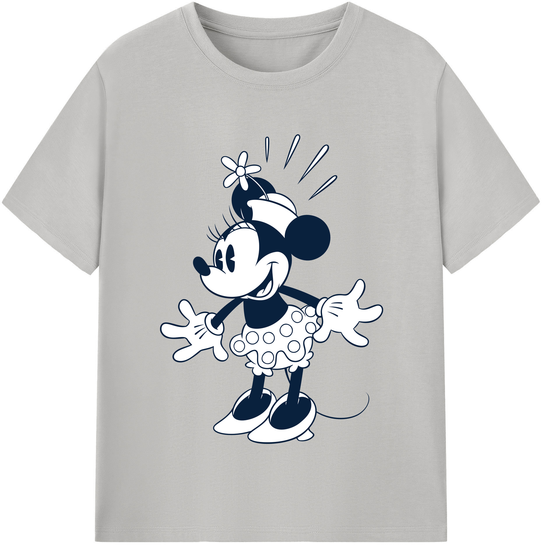 （画像用） ミッキーマウス Mickey Mouse レディースカジュアルプリントTシャツ（綿100％）