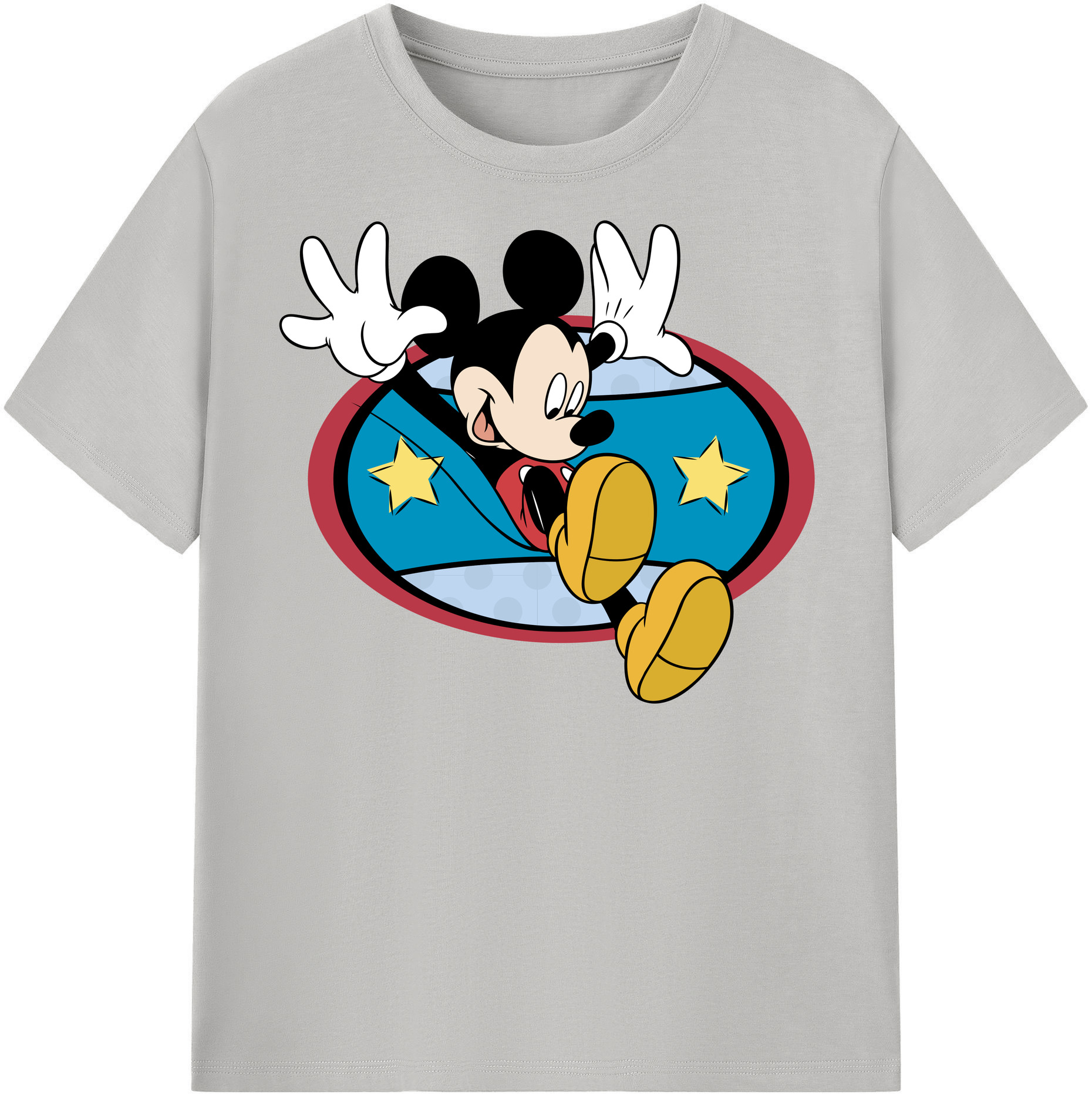（画像用） ミッキーマウス Mickey Mouse レディースカジュアルプリントTシャツ（綿100％）