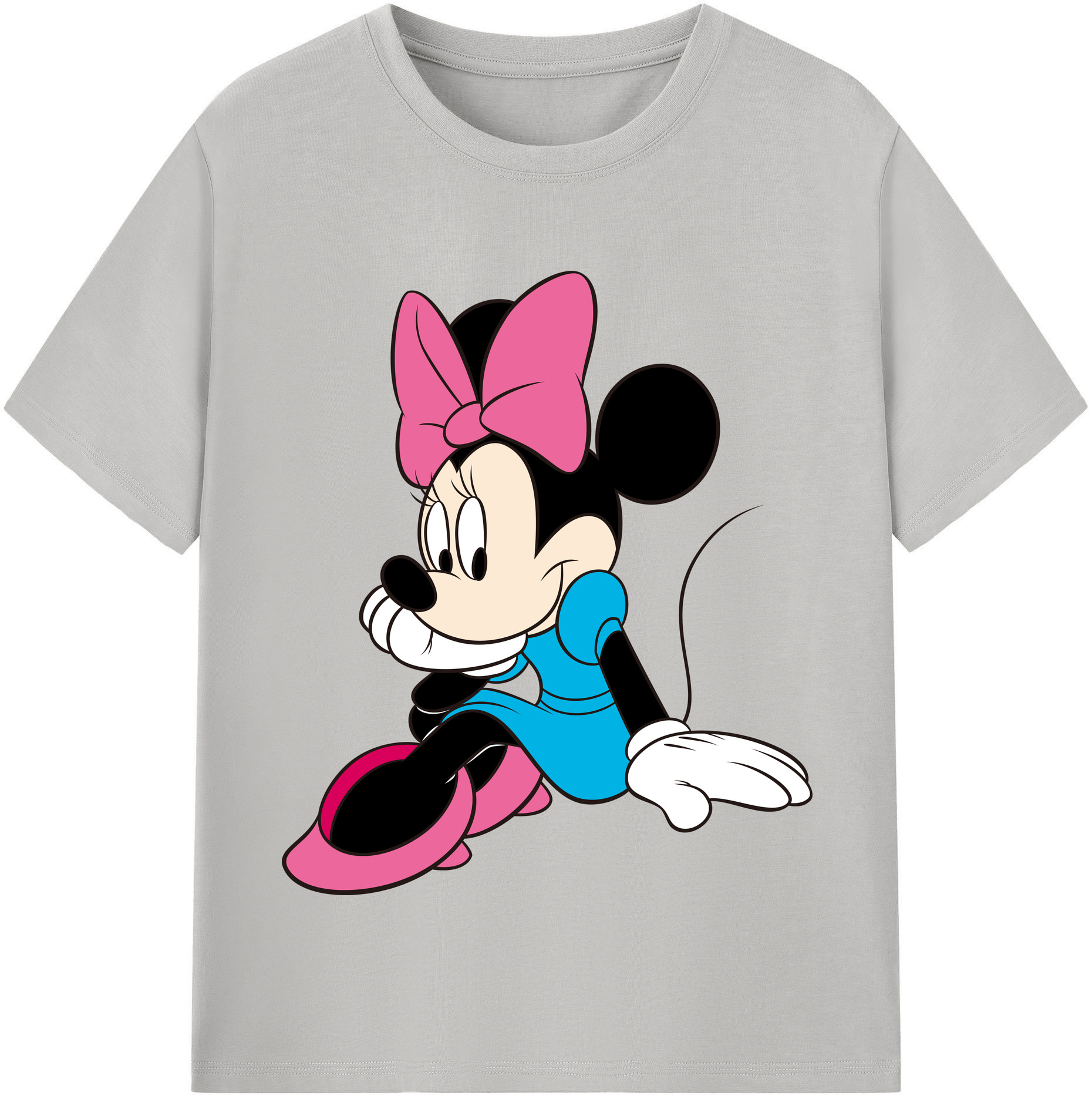 （画像用） ミッキーマウス Mickey Mouse レディースカジュアルプリントTシャツ（綿100％）