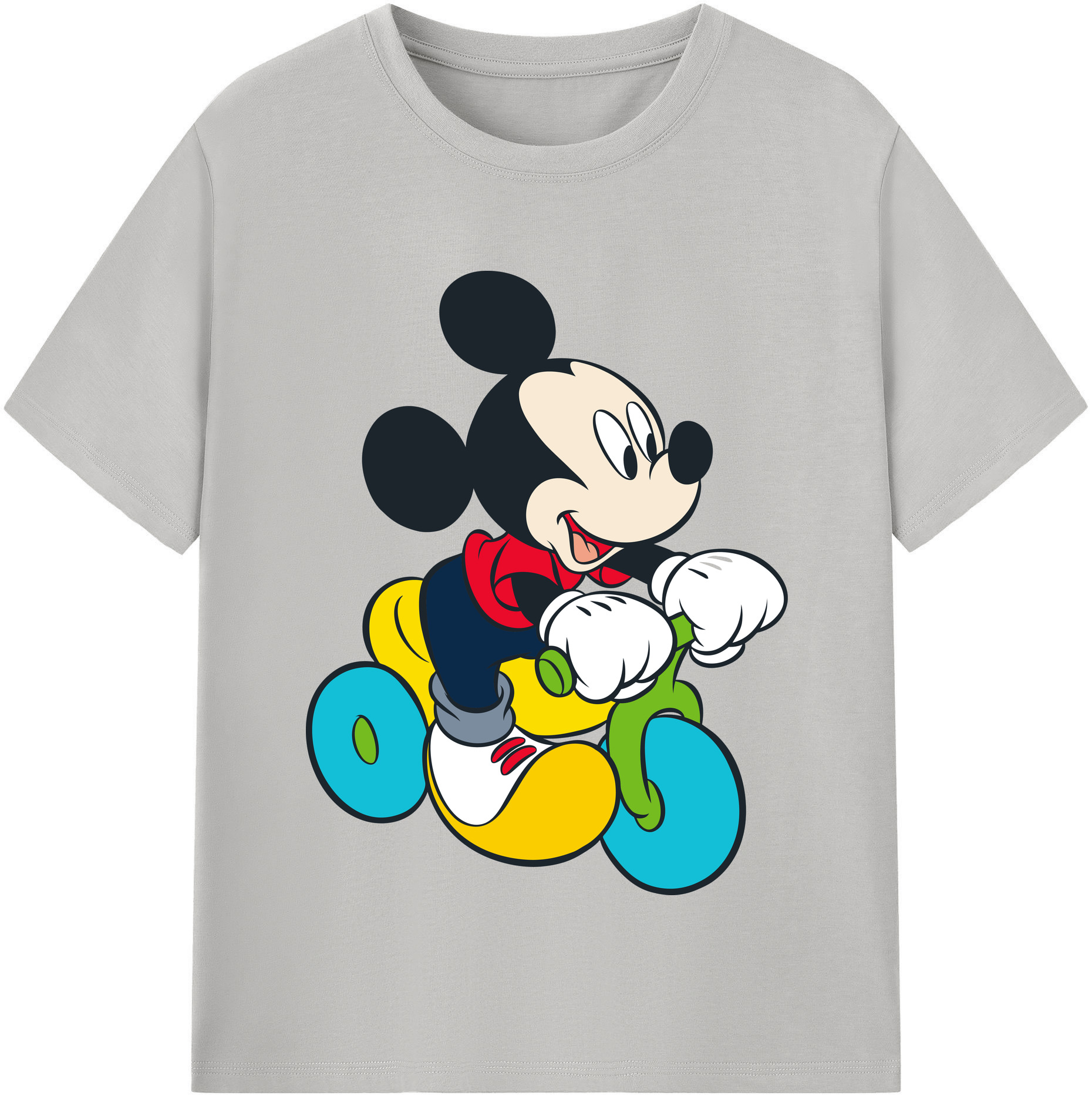 （画像用） ミッキーマウス Mickey Mouse レディースカジュアルプリントTシャツ（綿100％）