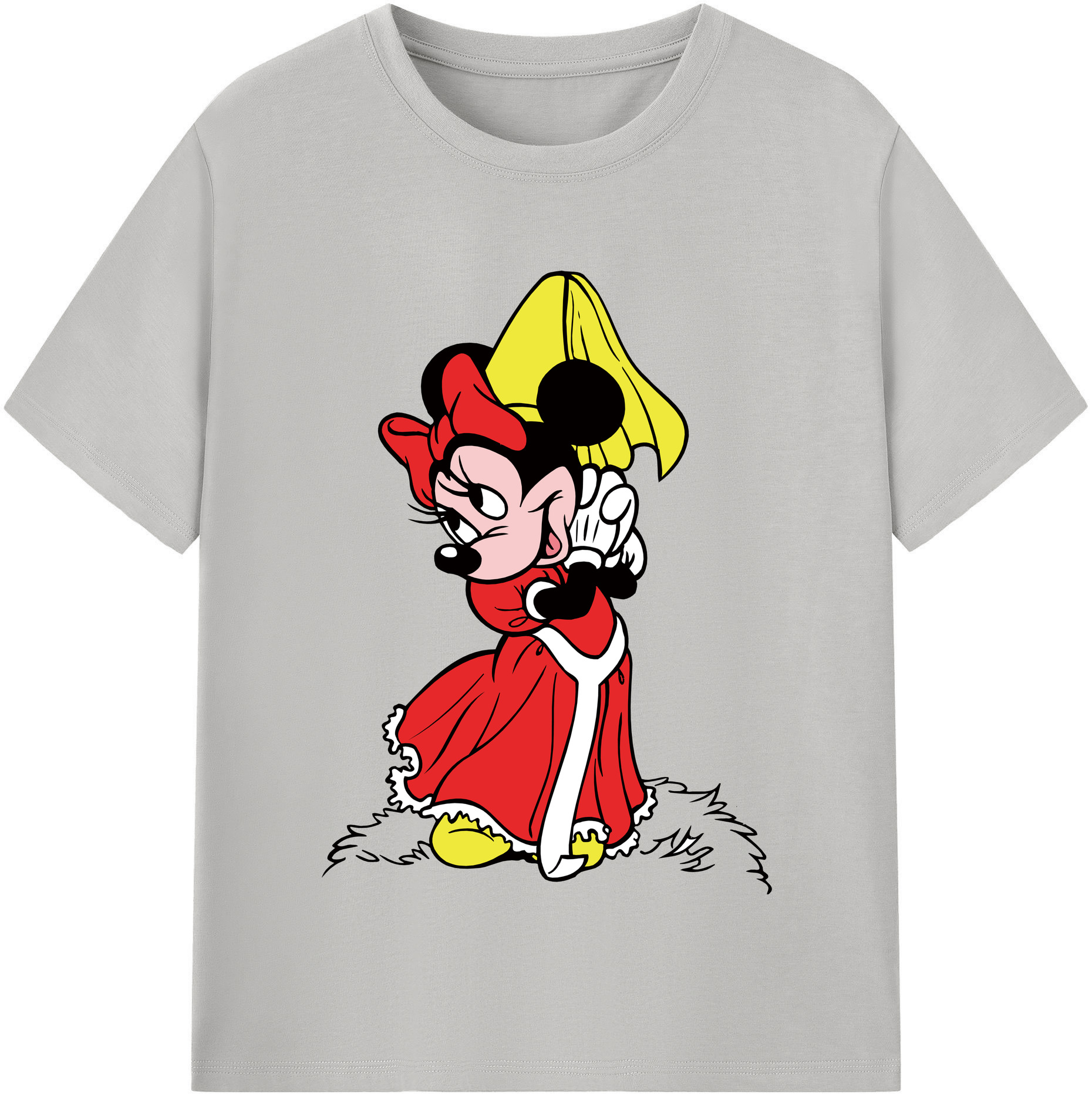 （画像用） ミッキーマウス Mickey Mouse レディースカジュアルプリントTシャツ（綿100％）
