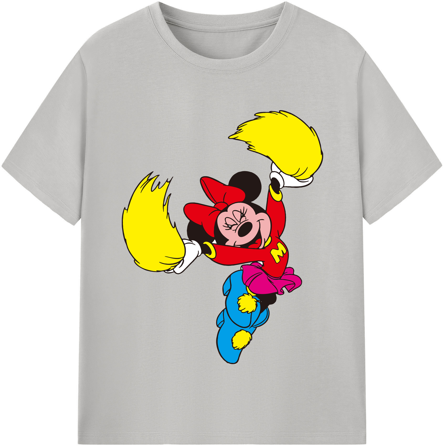 （画像用） ミッキーマウス Mickey Mouse レディースカジュアルプリントTシャツ（綿100％）
