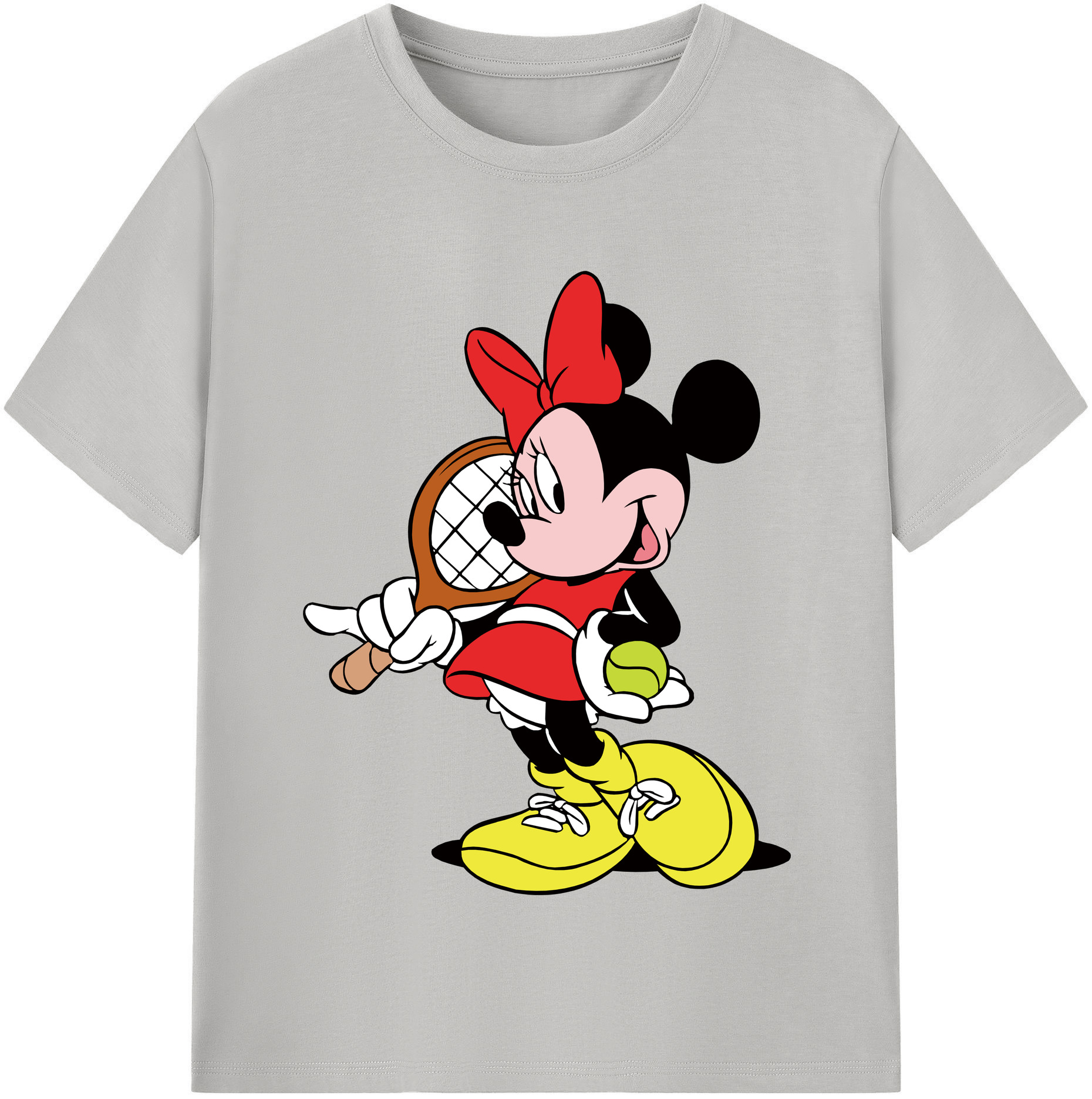 （画像用） ミッキーマウス Mickey Mouse レディースカジュアルプリントTシャツ（綿100％）